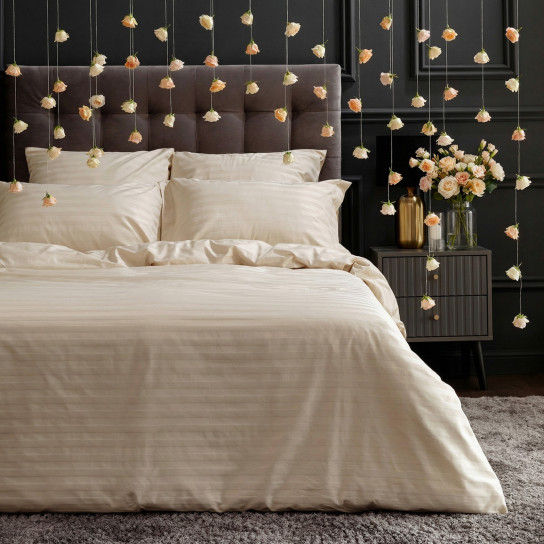 Постельное белье Экрю, страйп-сатин 40156