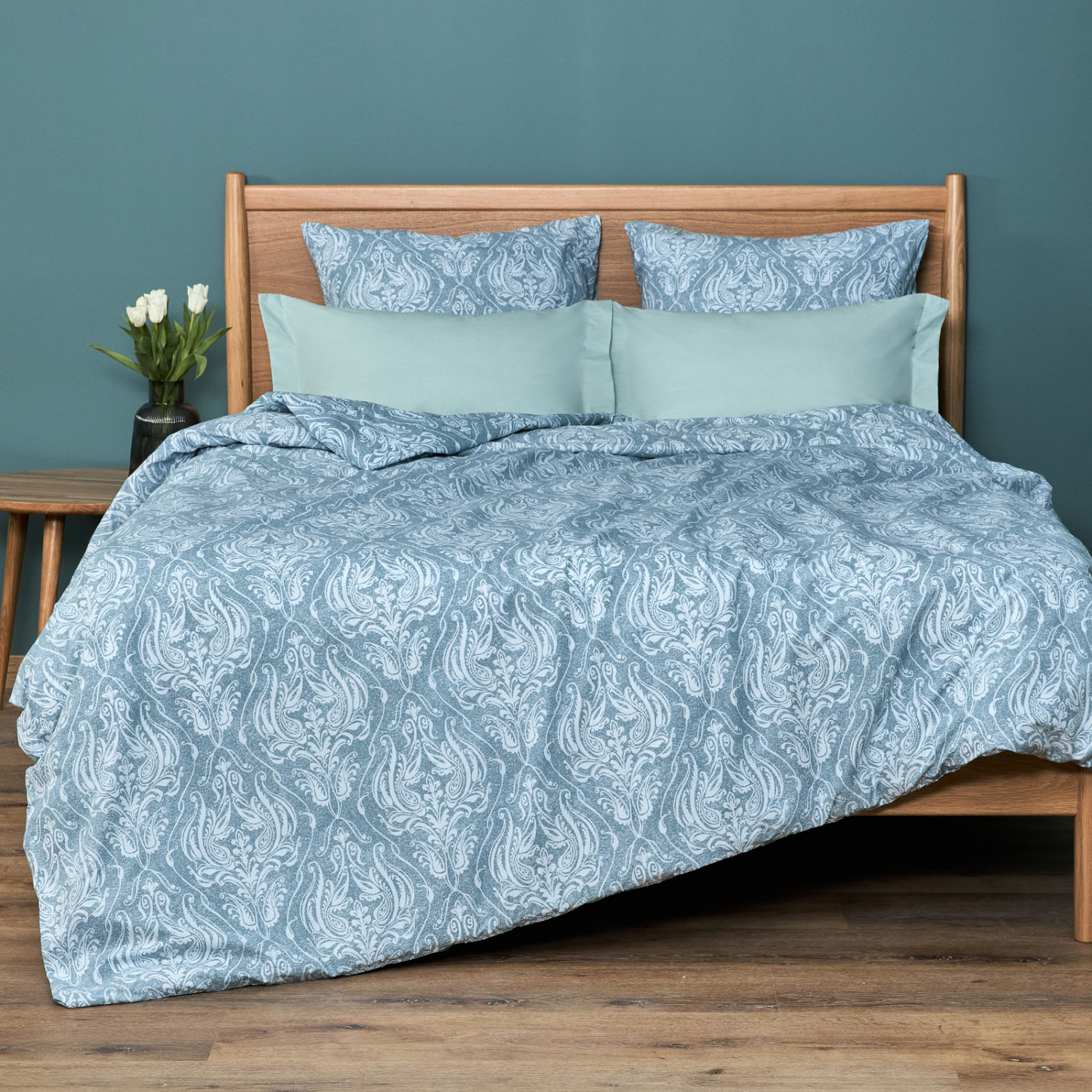 Постельное белье Damasco, голубое - фото № 5