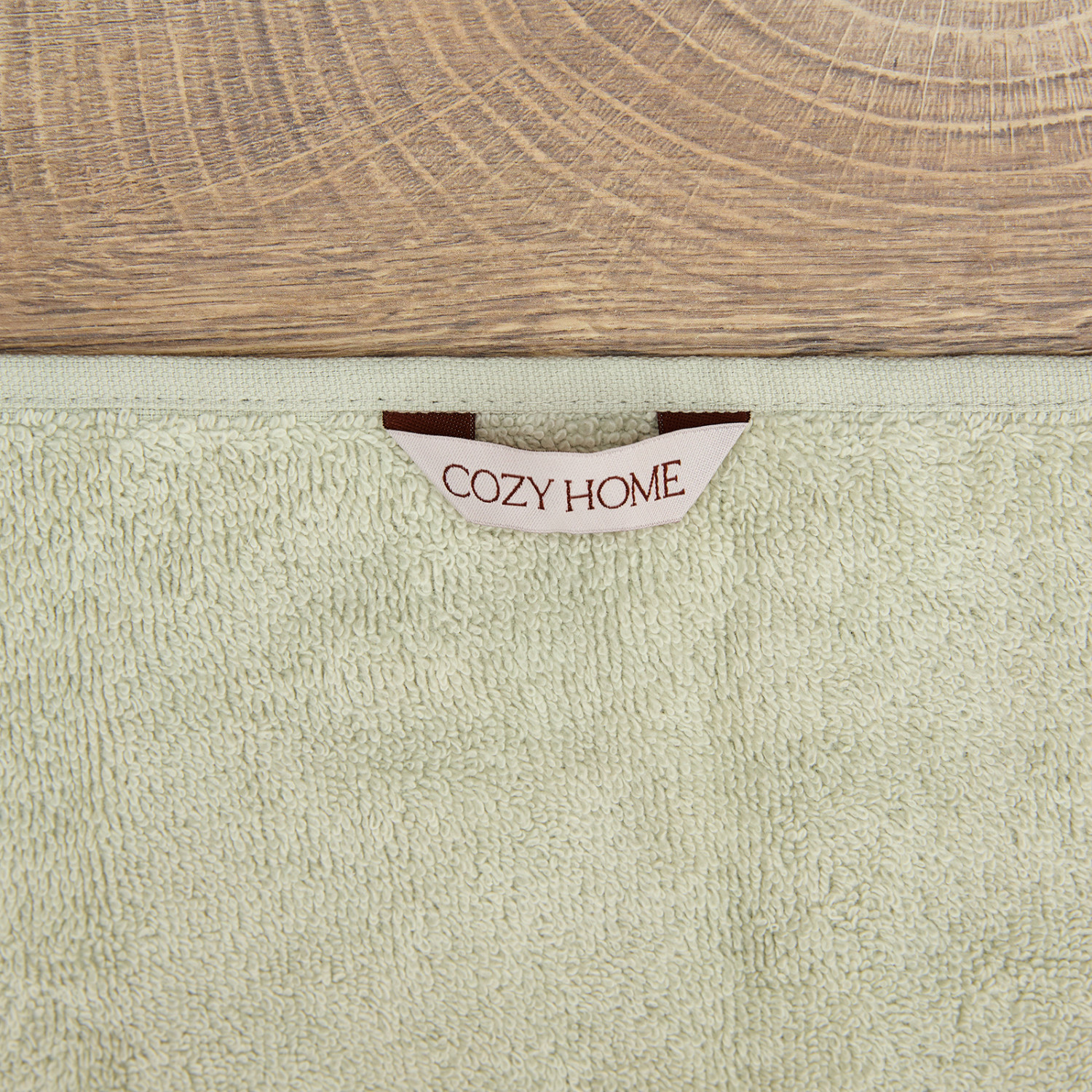 Полотенце махровое Nell, серо-зеленое - фото № 5