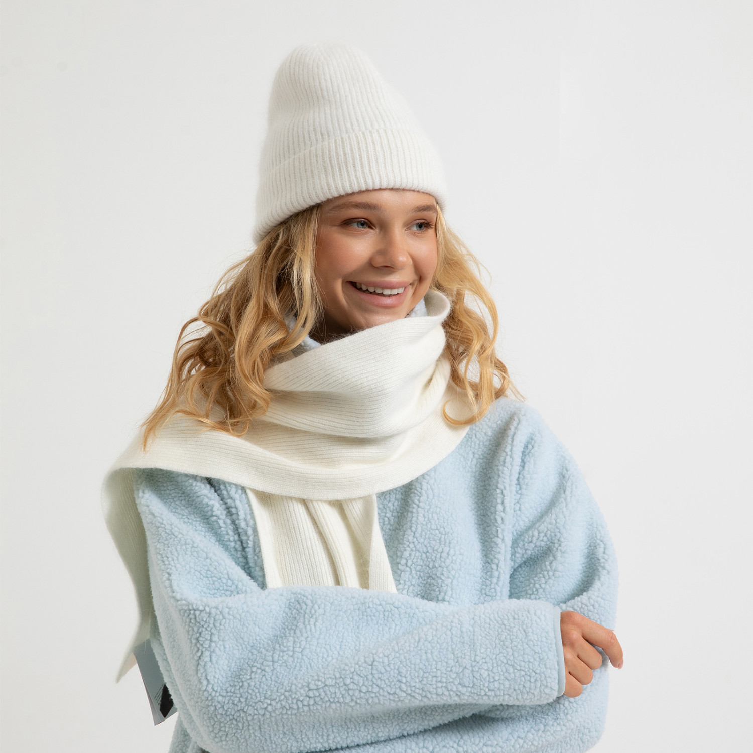 Шарф Skiers, молоко - фото № 3