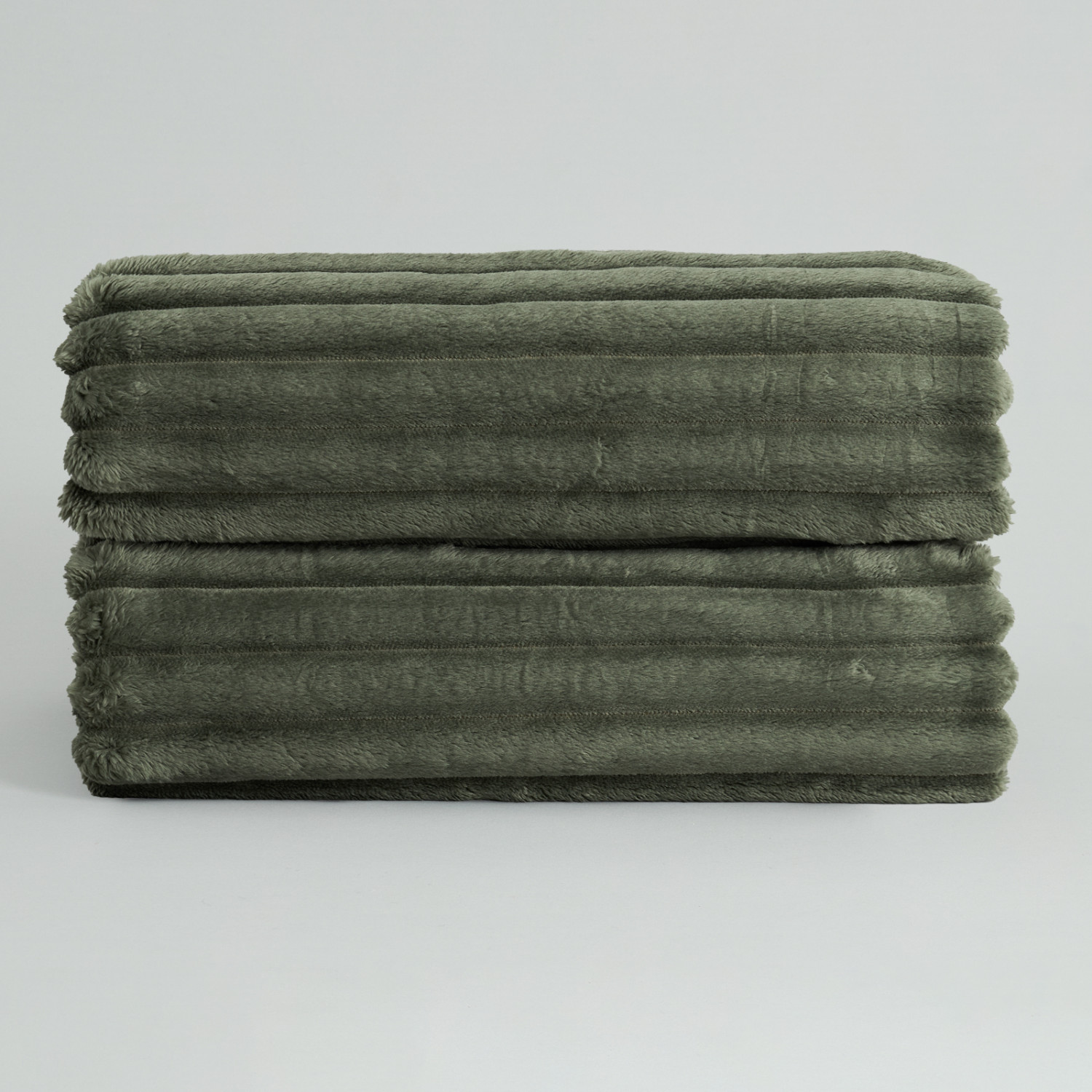 Плед Мягкая полоска/Soft strip, зеленый - фото № 3