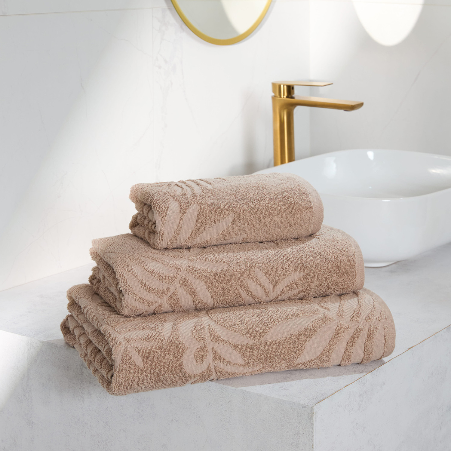 Полотенце махровое Тропико/Tropico, бежевое - фото № 9