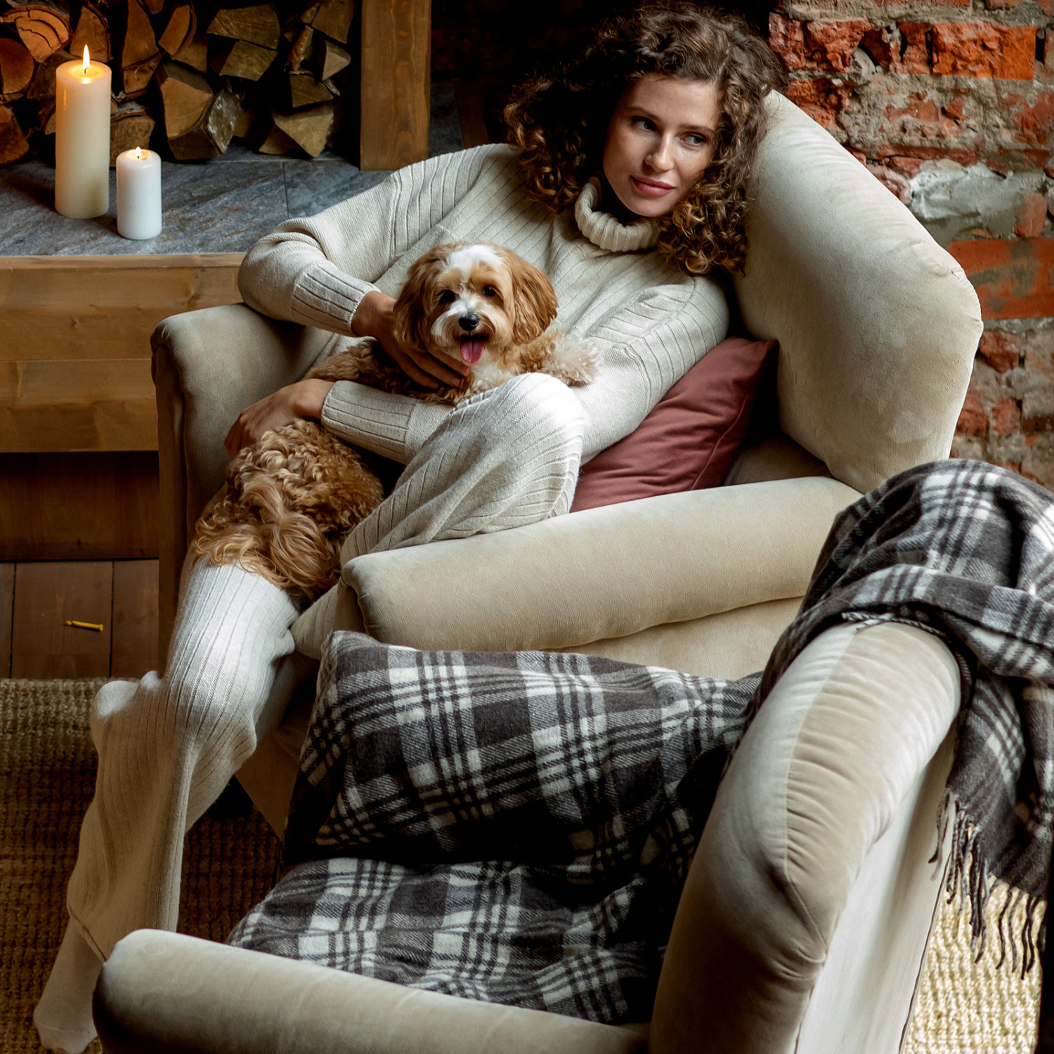 Плед Lana caliente, коричневый - фото № 6