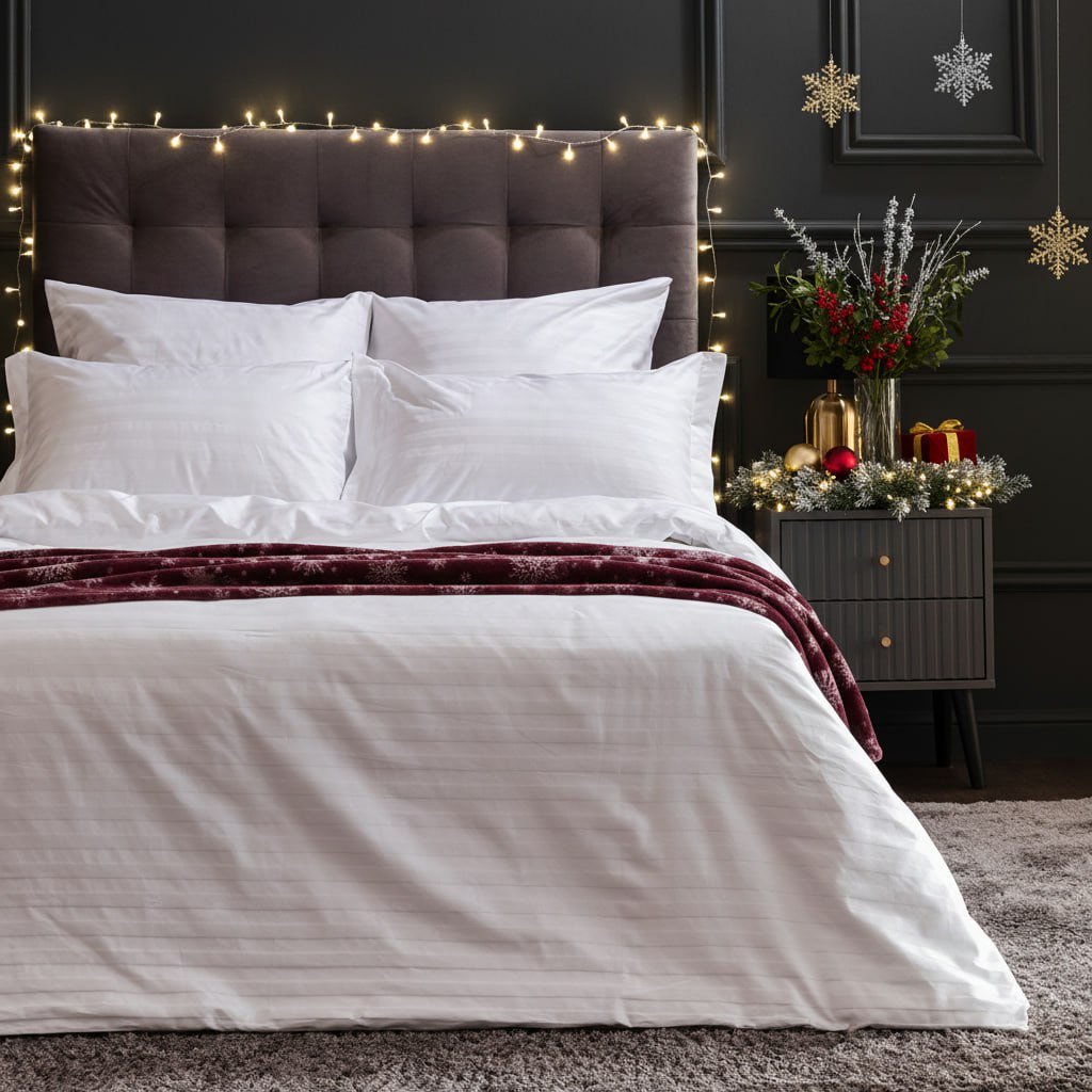 Постельное белье White, страйп-сатин 921987