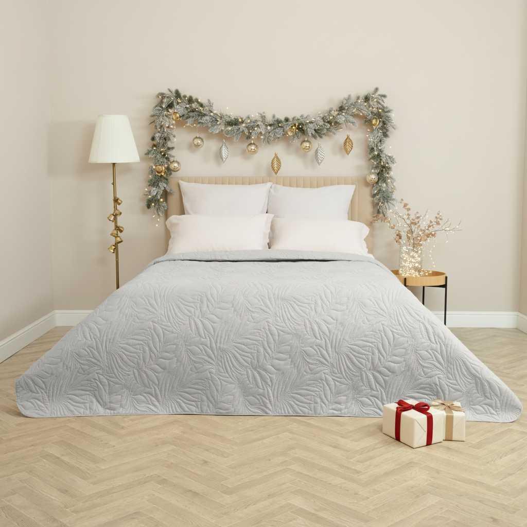 Покрывало Листочки/Fogliare, дымчатое - фото № 7