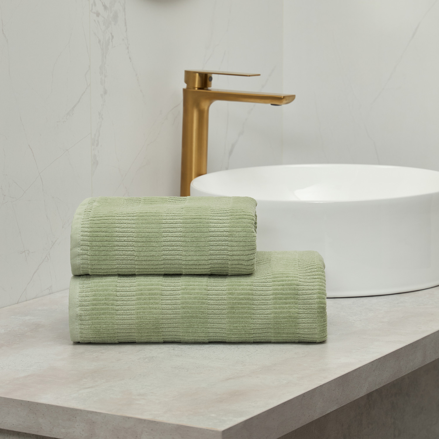 Полотенце махровое Флавио/Flavio, олива - фото № 6