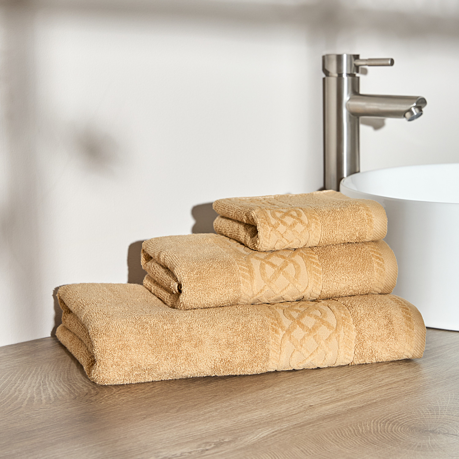 Полотенце махровое Costanza, горчица - фото № 7