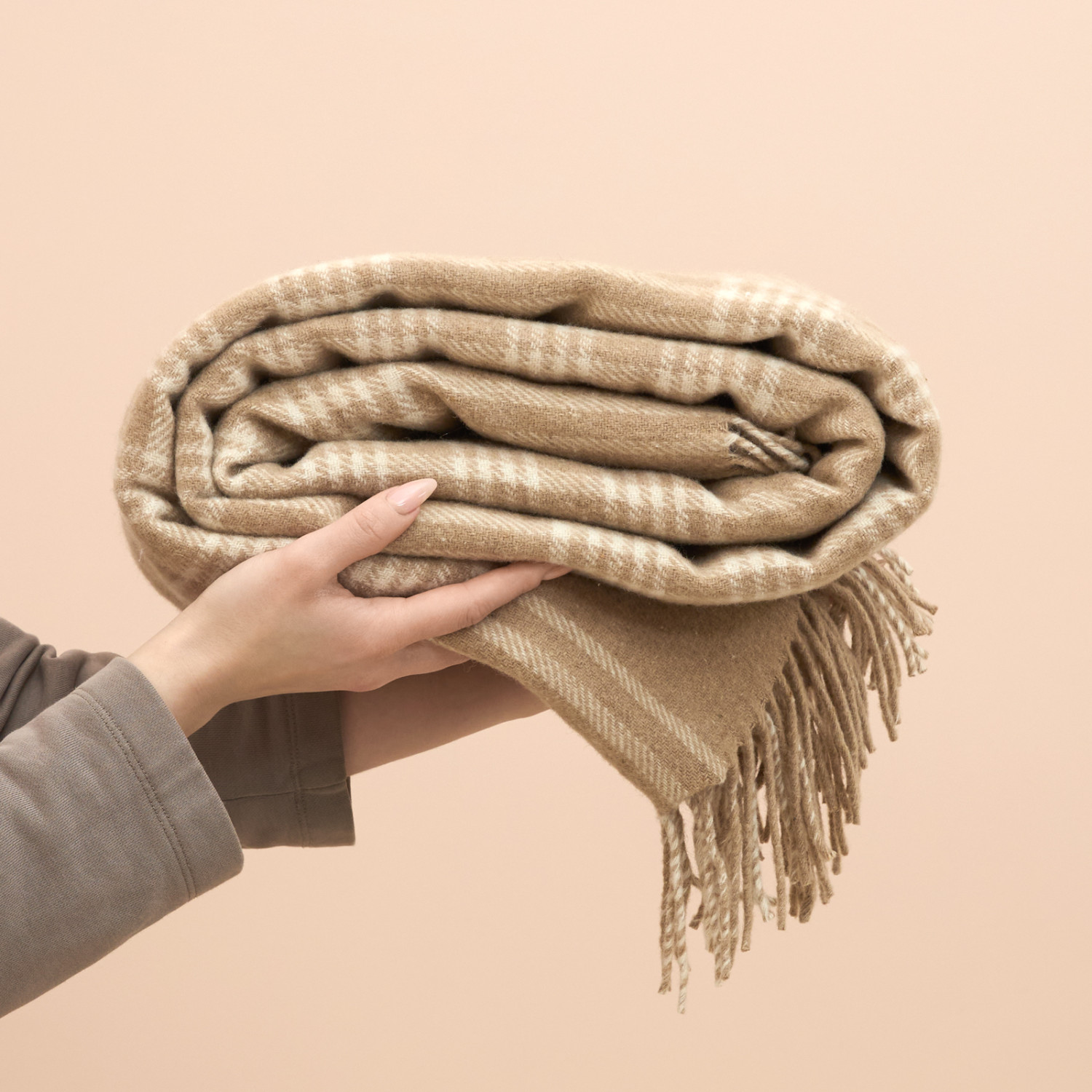 Плед Lana caliente, бежевый - фото № 10