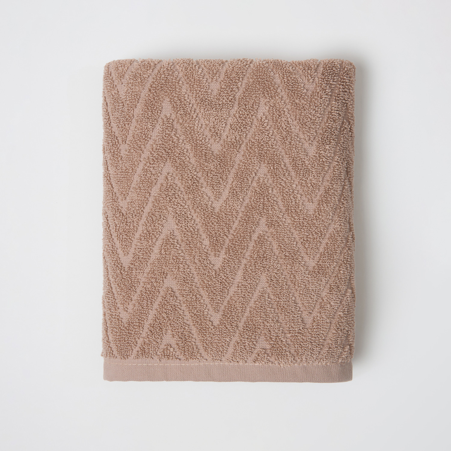 Полотенце махровое Зигзаг/Zigzag, серо-бежевое