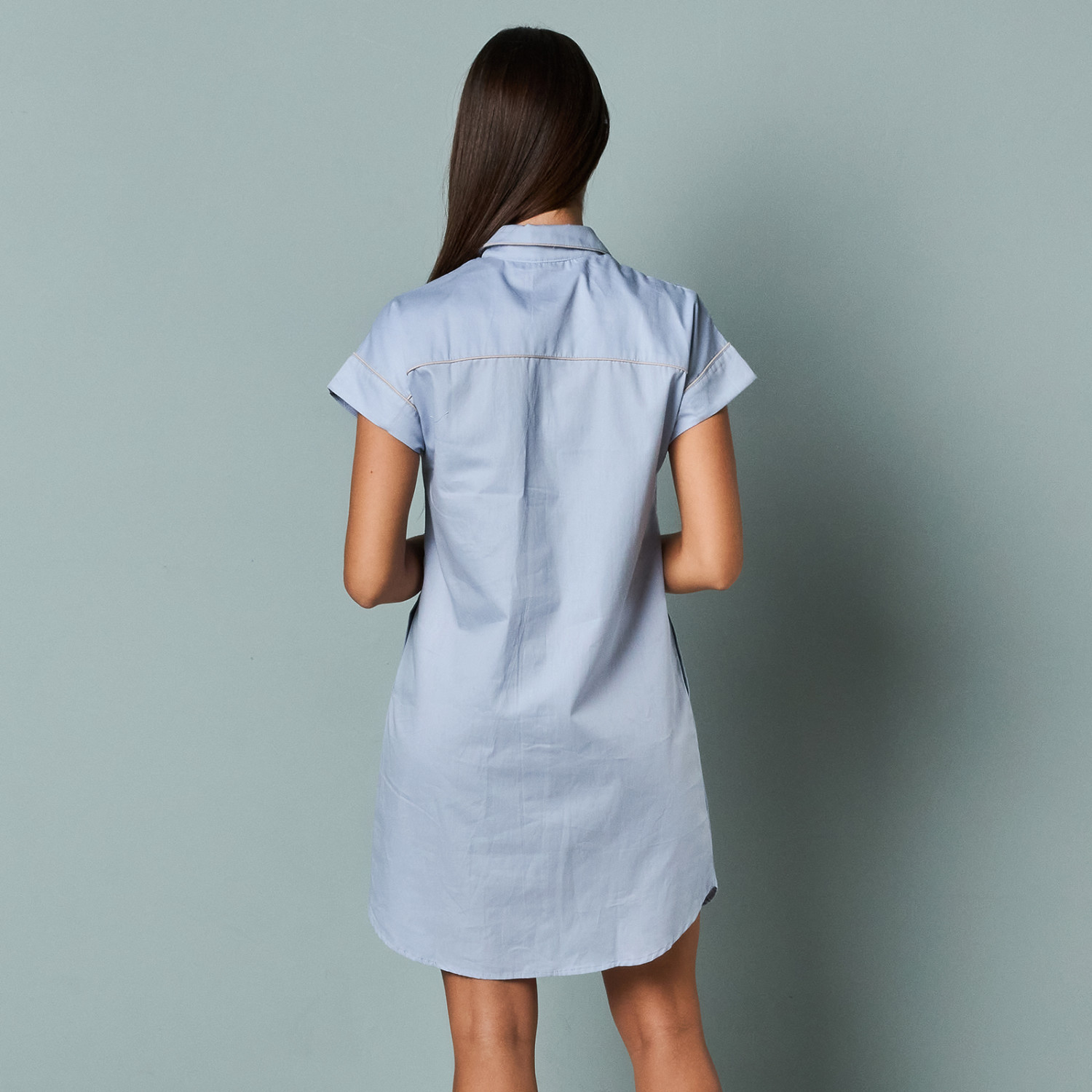 Туника Sateen, голубая - фото № 2