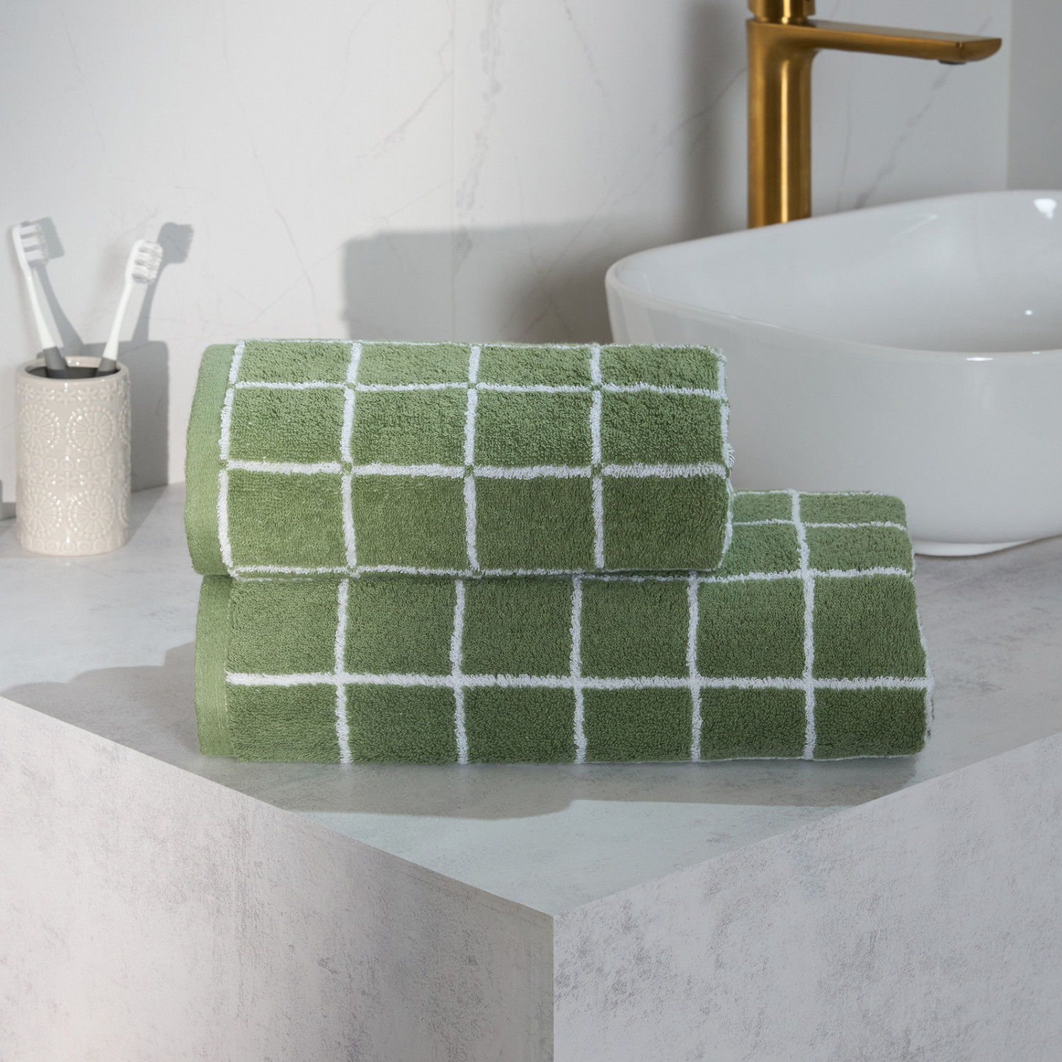 Комплект махровых полотенец Большая клетка/Gabbia larga I
