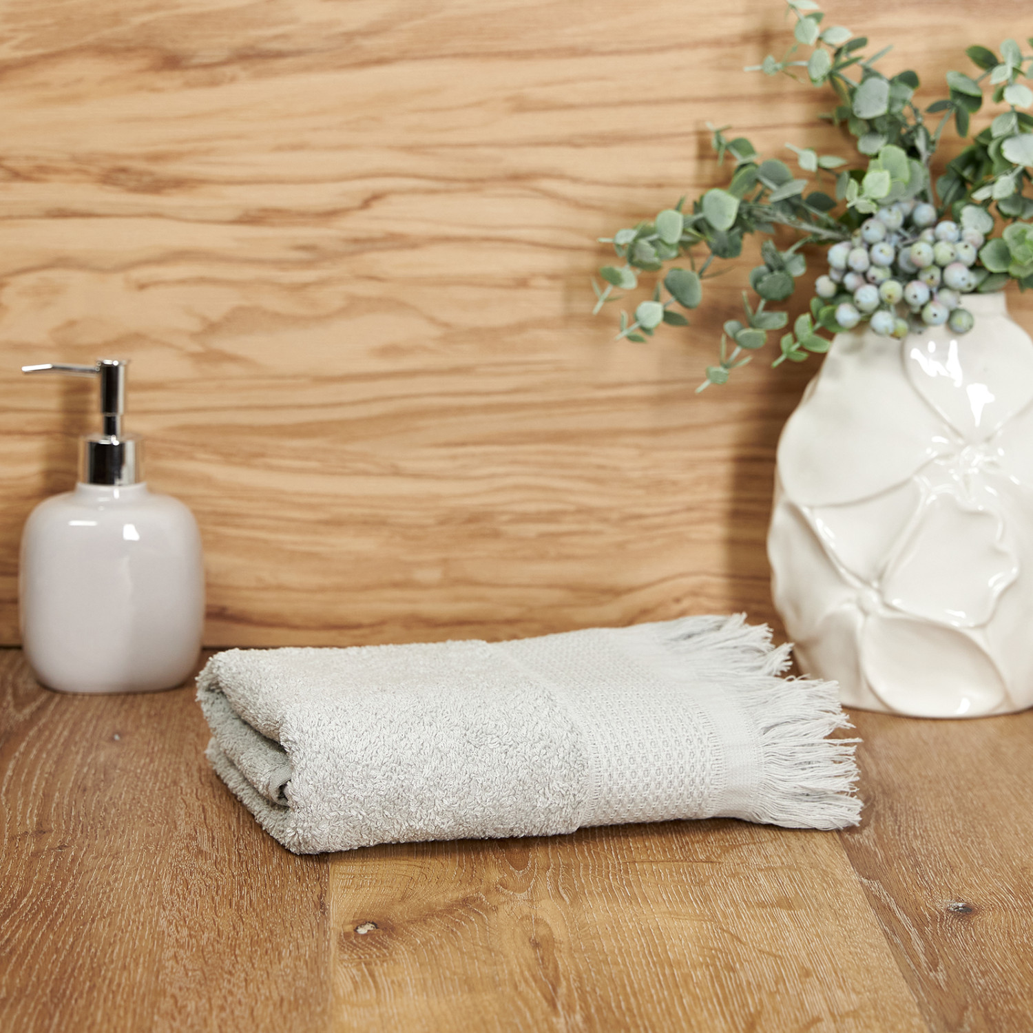 Полотенце махровое Finezza, серое - фото № 2