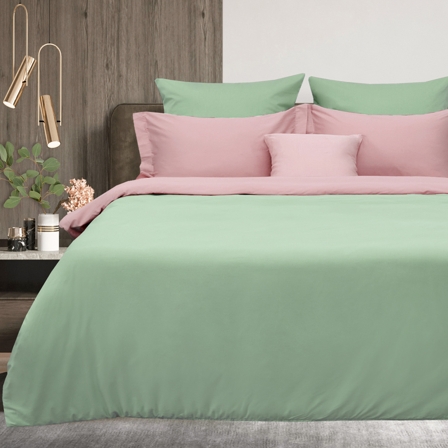 Постельное белье Cameo green & Peachskin