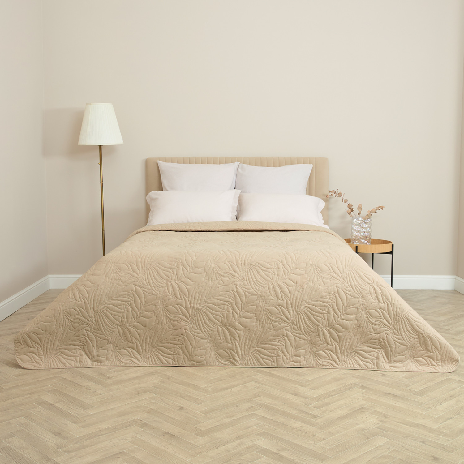 Покрывало Листочки/Fogliare, бежевое