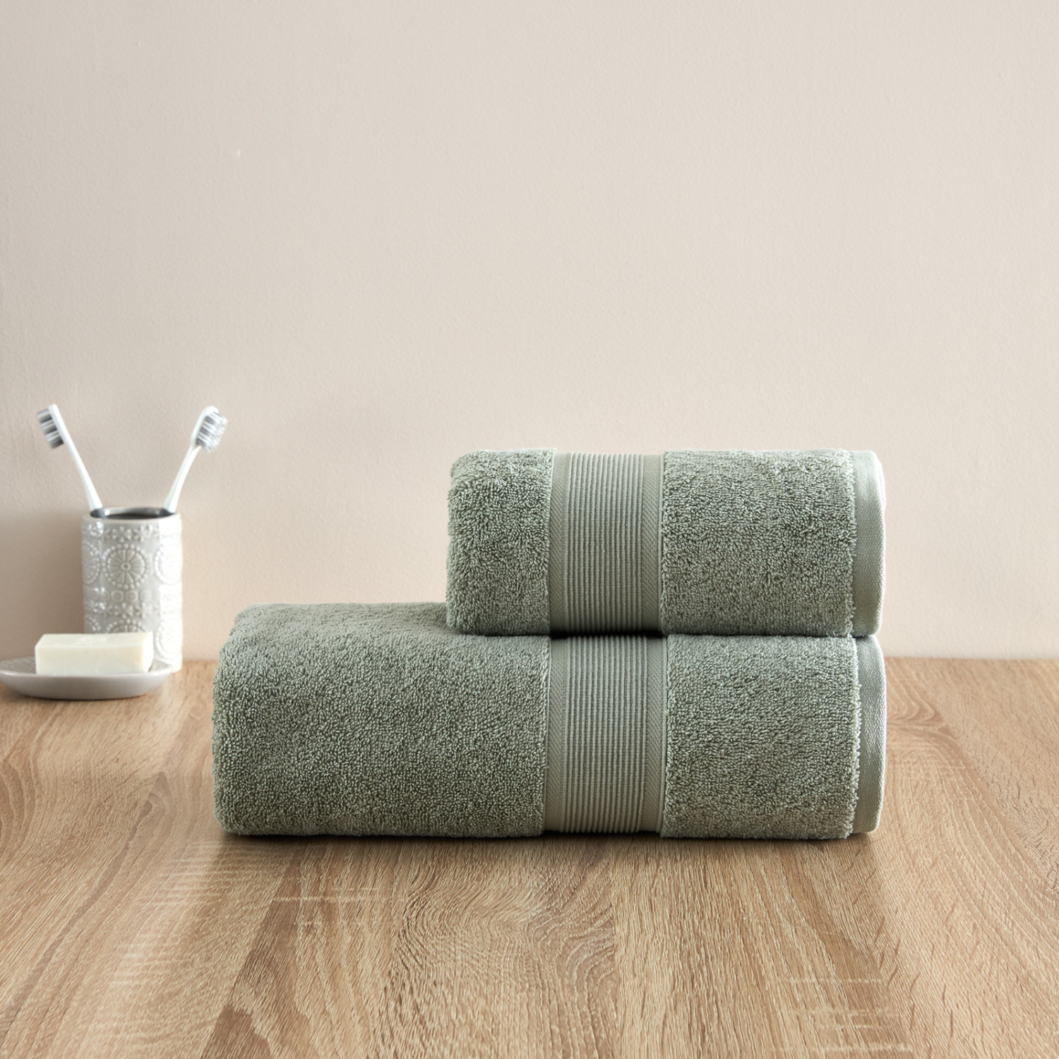 Полотенце махровое Классический/Classico, зеленое - фото № 7