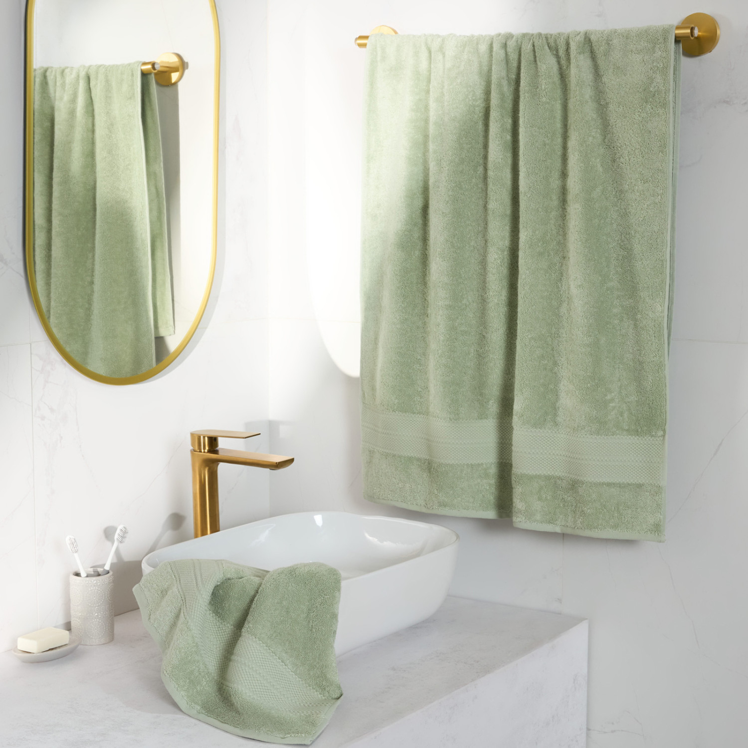 Полотенце Очарование/Incanto, зеленое - фото № 9