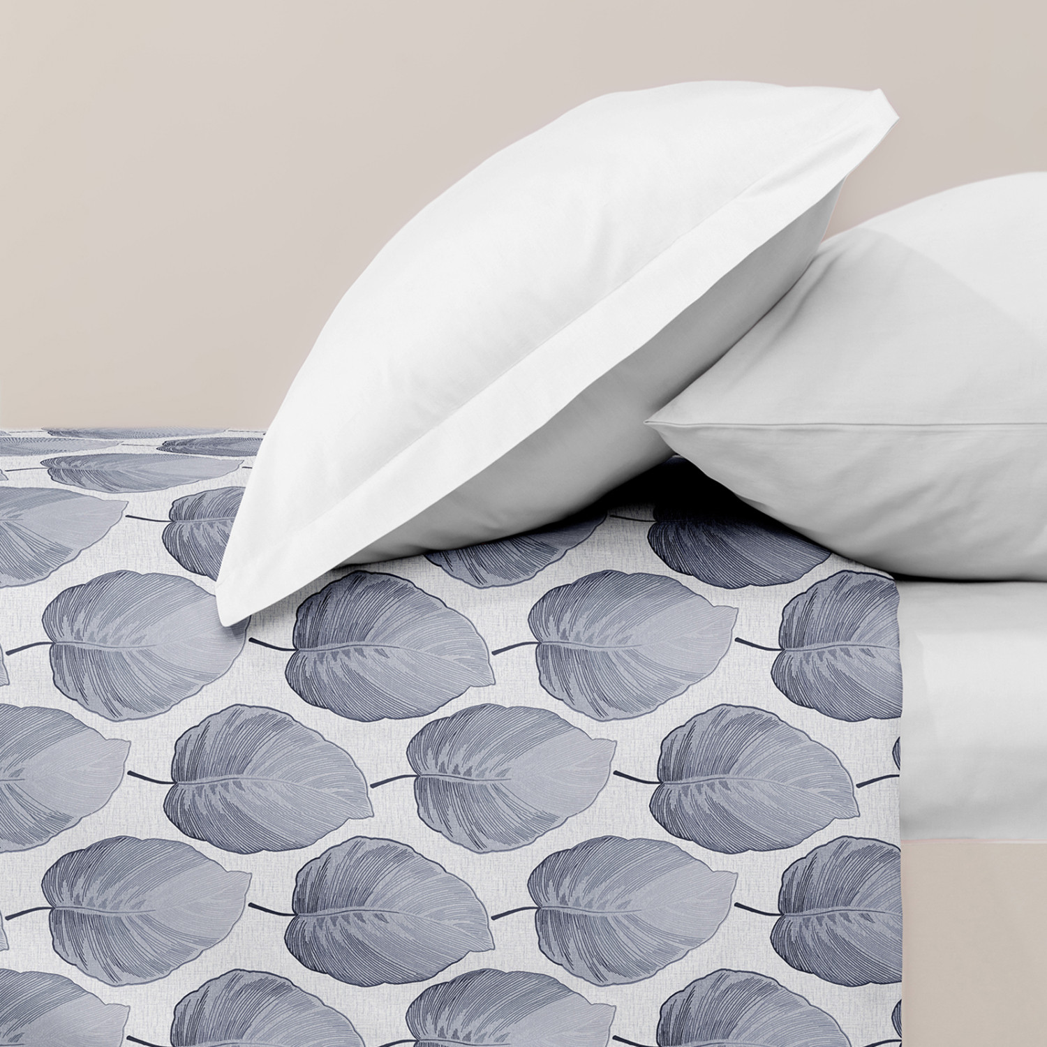 Пододеяльник Модико (синие листья) - фото № 2