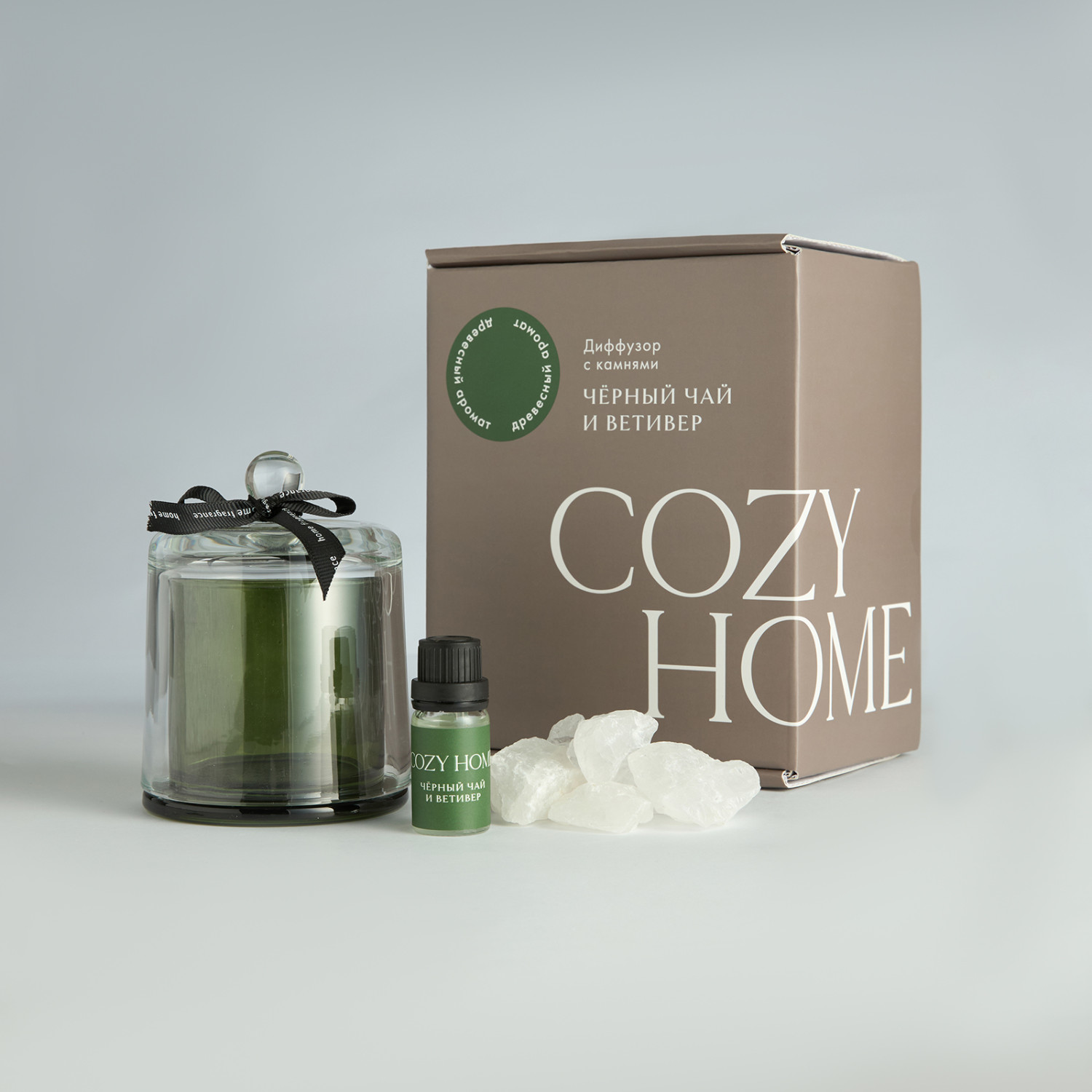 Диффузор с камнями Черный чай и ветивер 30 мл