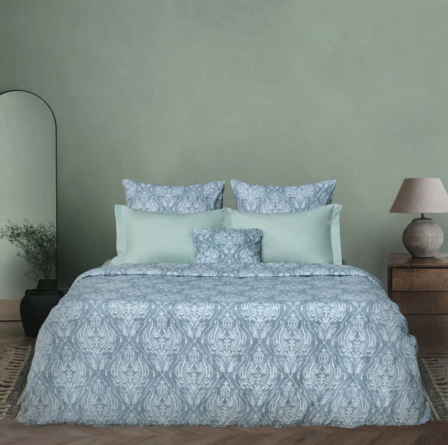 Постельное белье Damasco, голубое - фото № 3