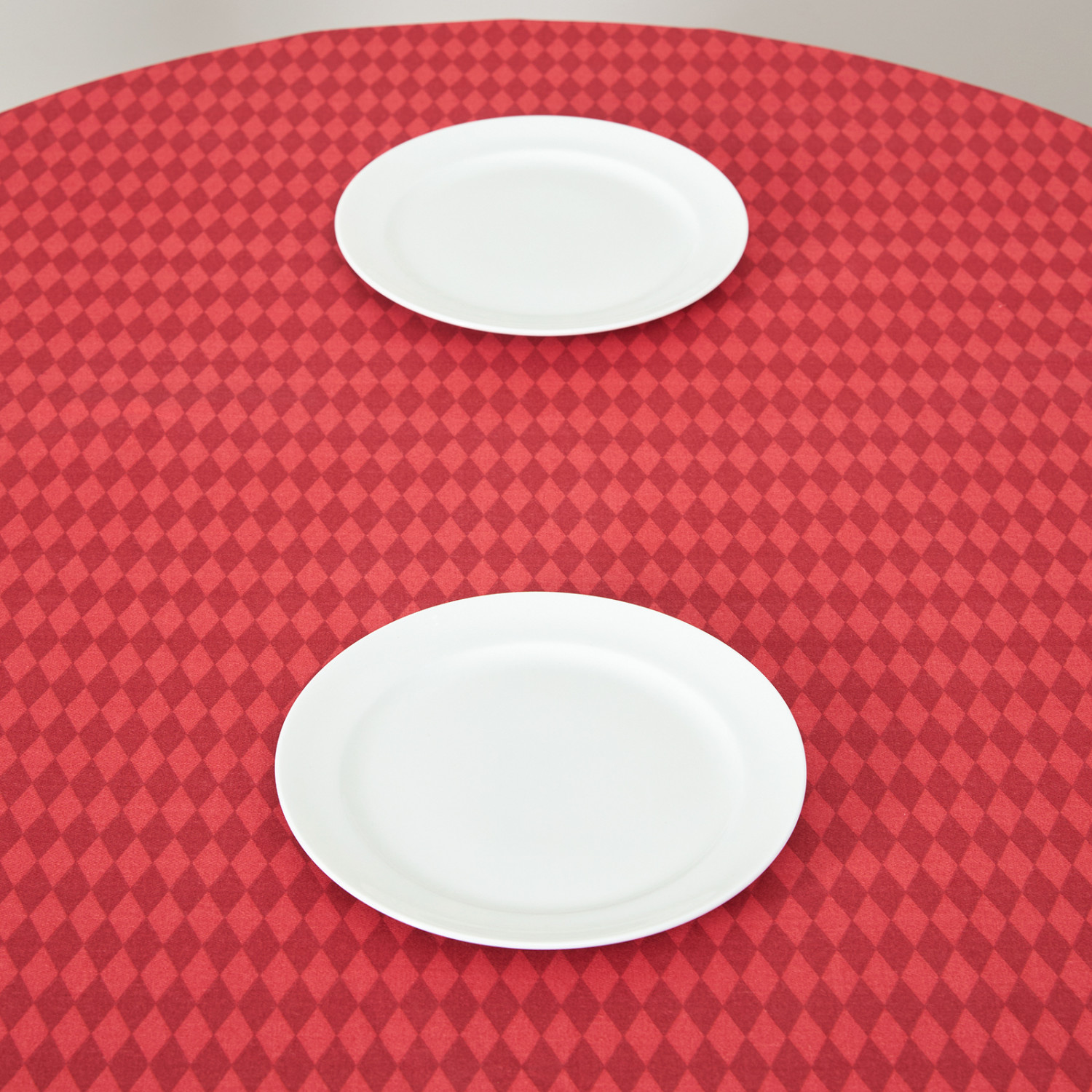 Скатерть круглая Ромб/Rhombus, красная - фото № 4