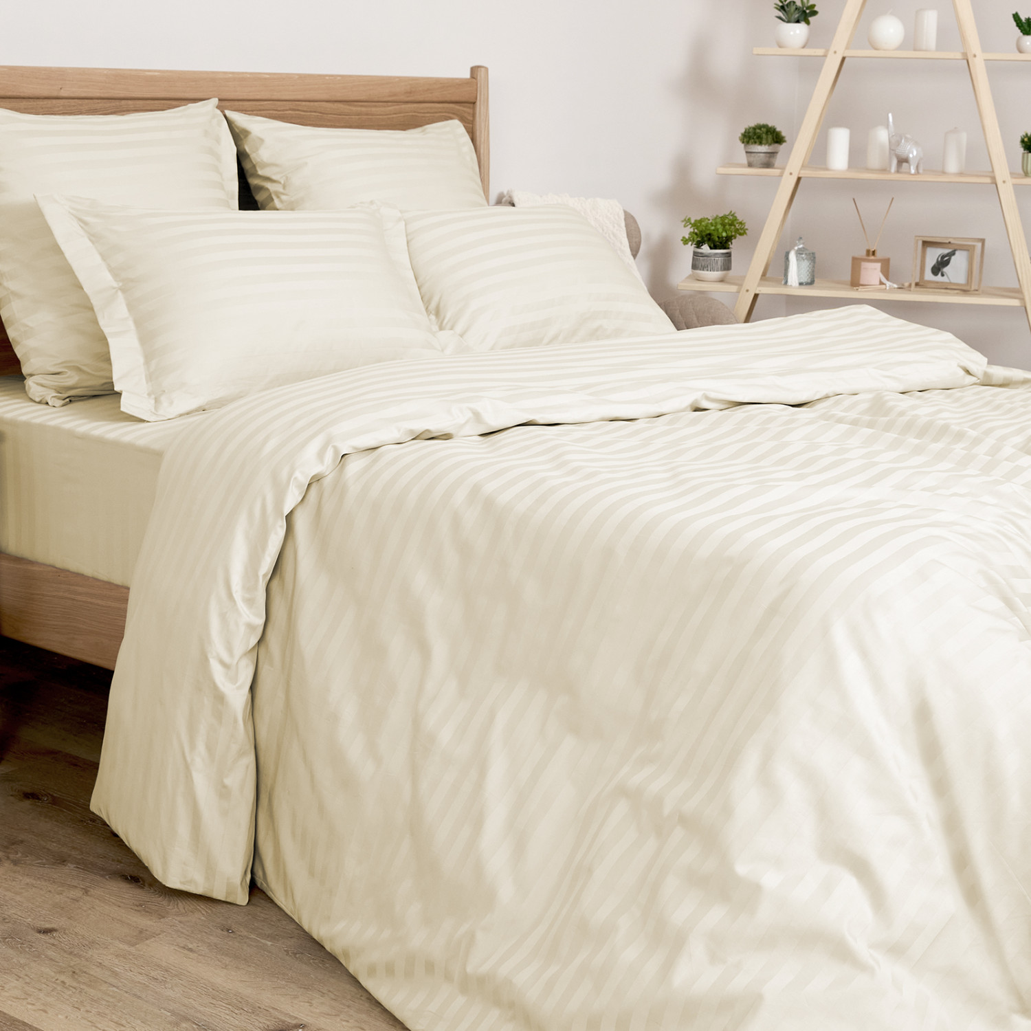 Постельное белье Ecru, страйп-сатин 40962-1 - фото № 6