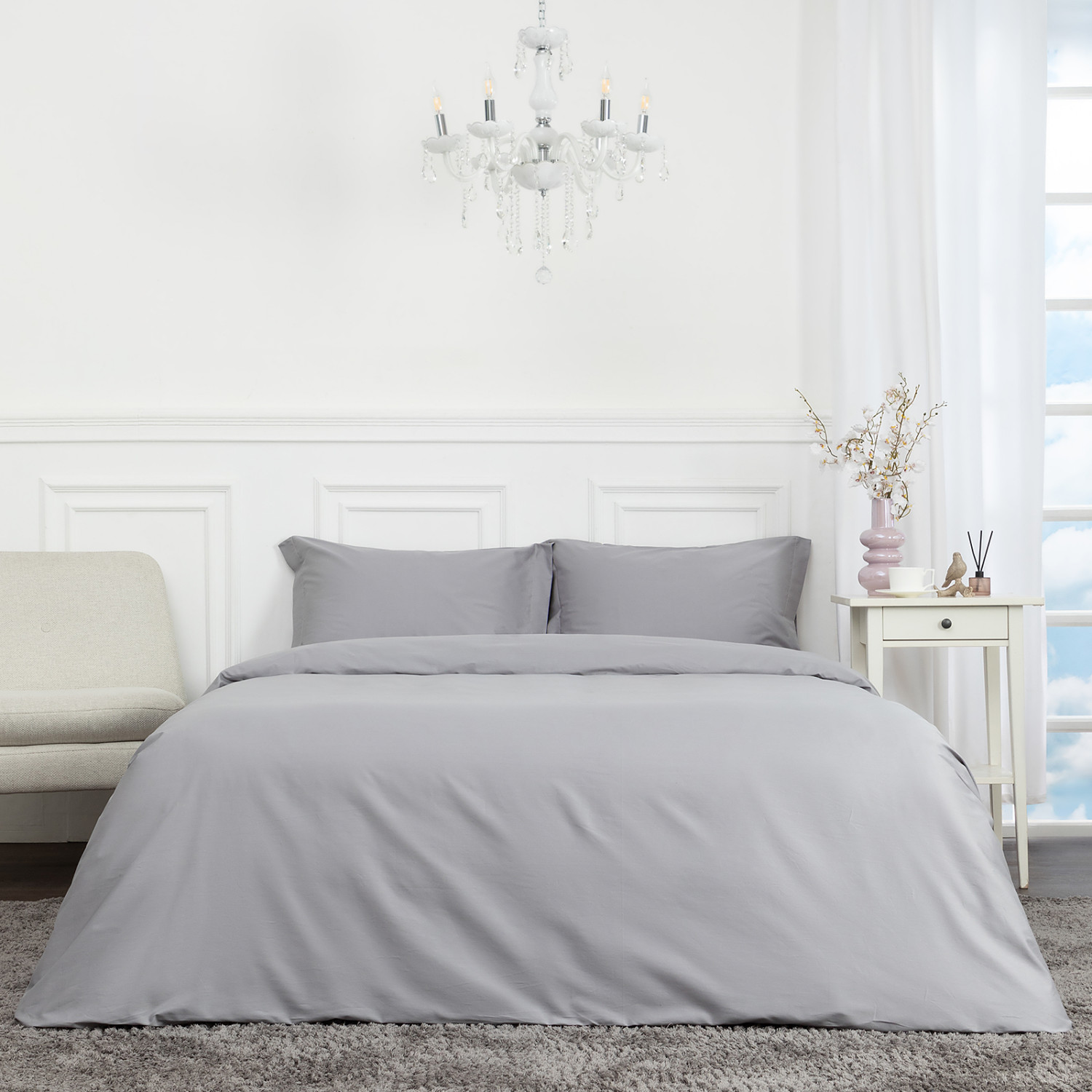 Постельное белье Серебристо-серый/Silver grey - фото № 2