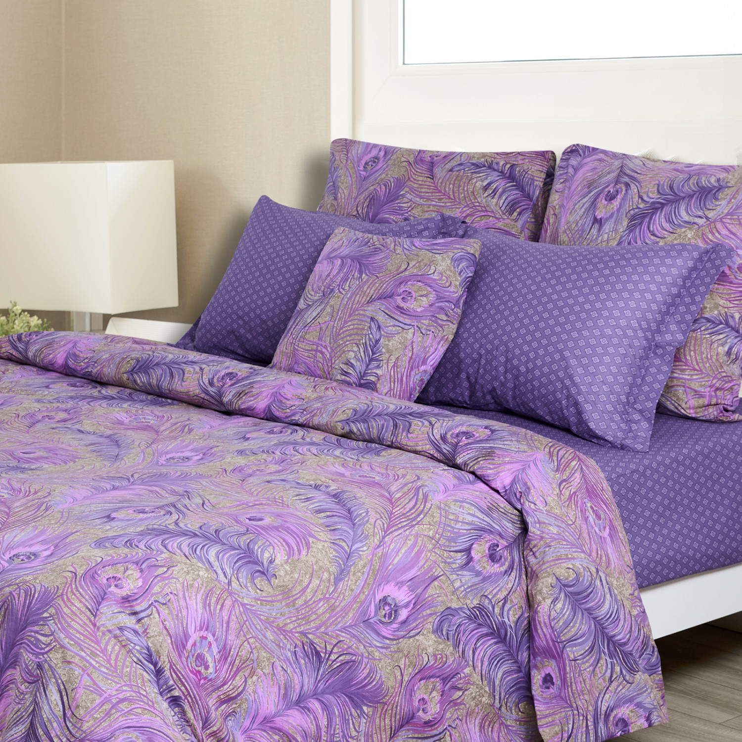 Постельное белье Pavone, сиреневое - фото № 4