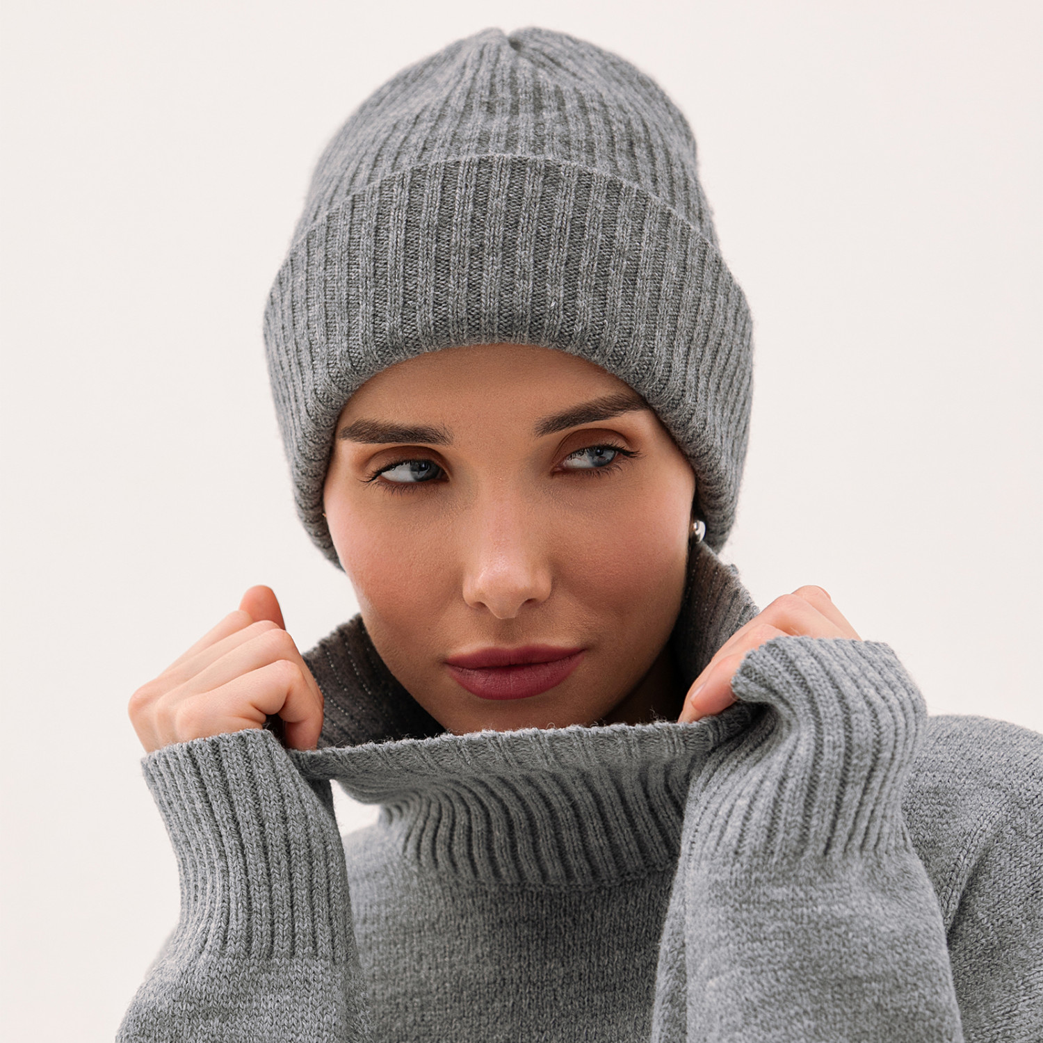 Шапка Mont blanc, серая - фото № 2