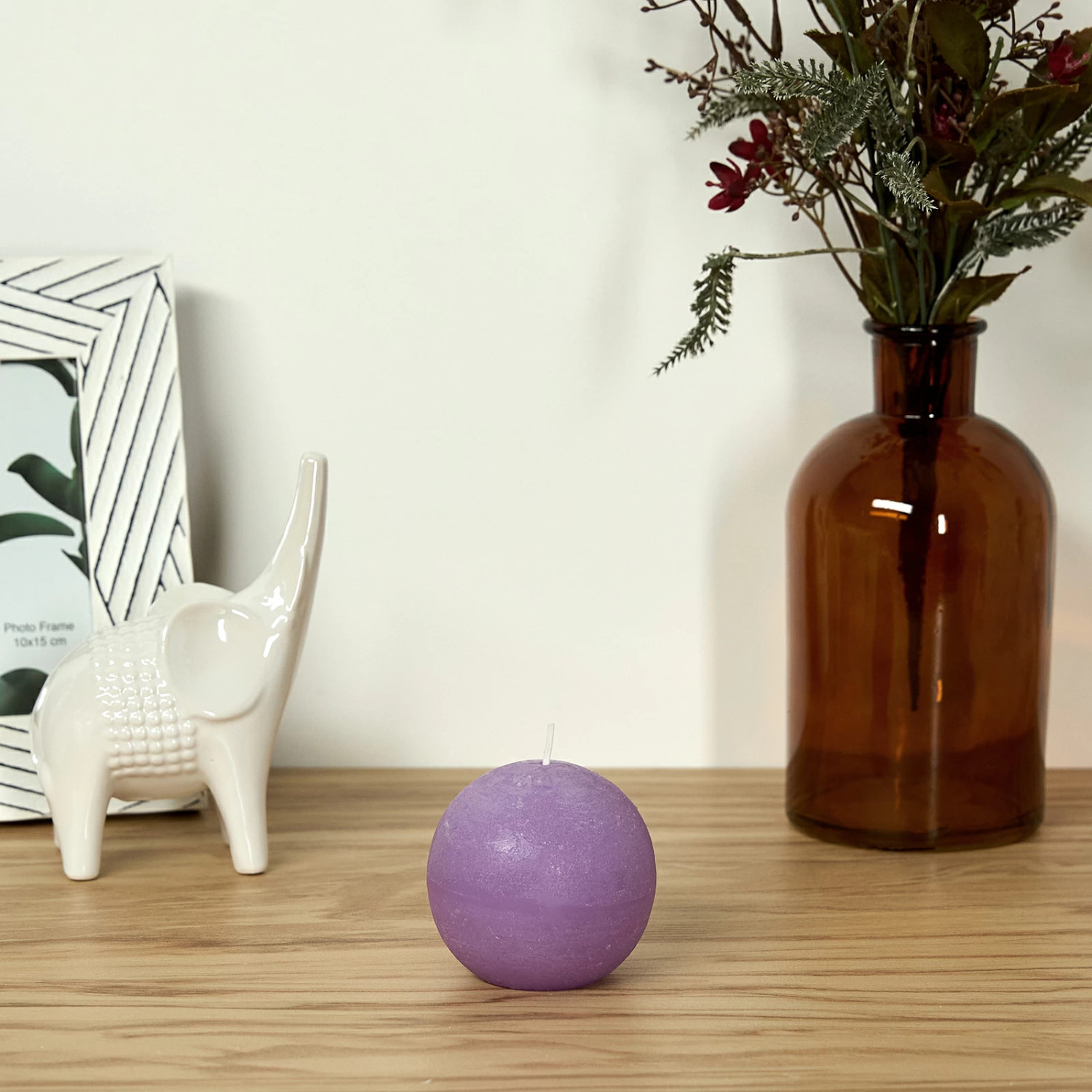 Свеча Пламя/Fiamma круглая, сиреневая