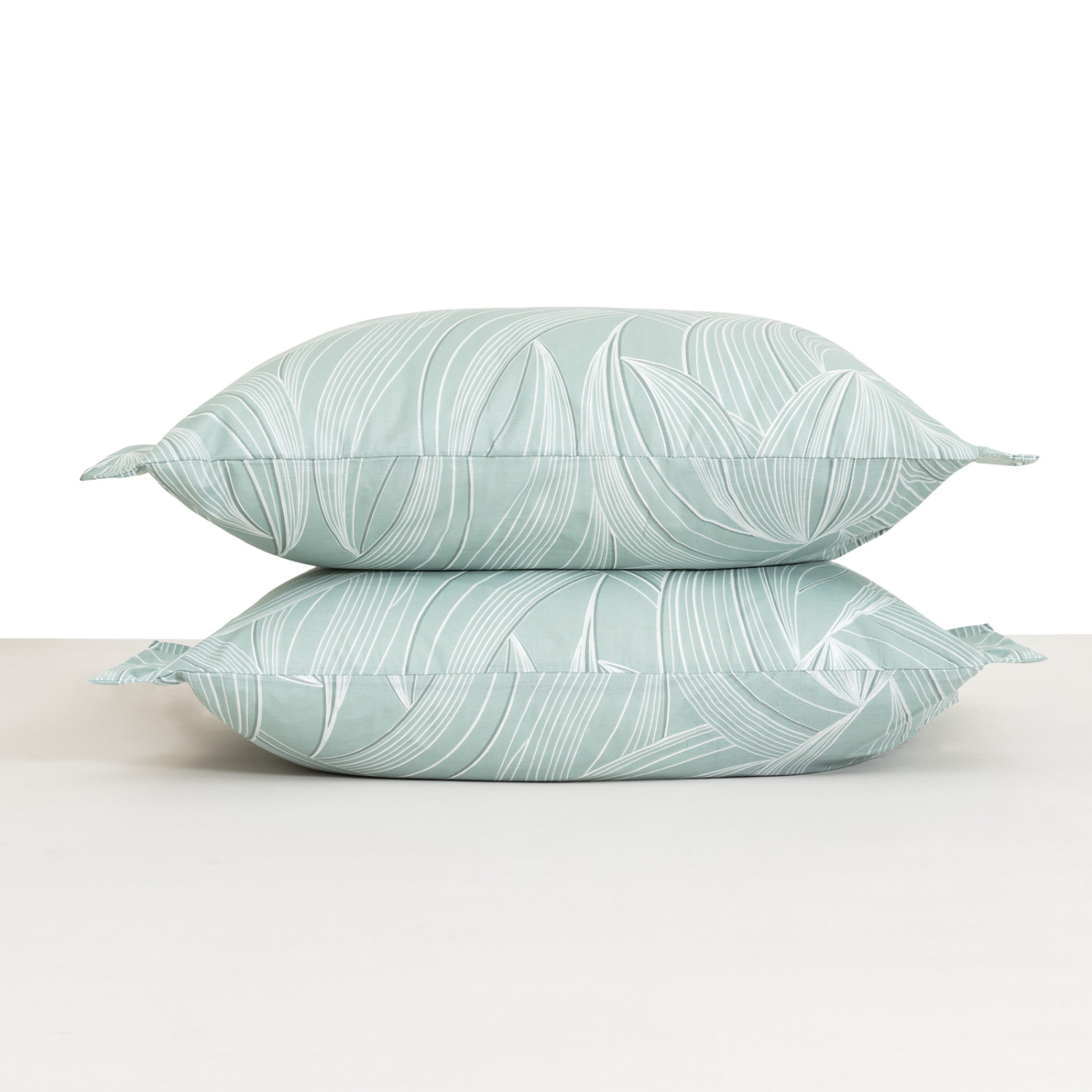 Комплект наволочек Dancing Leaves green с ушками - фото № 2