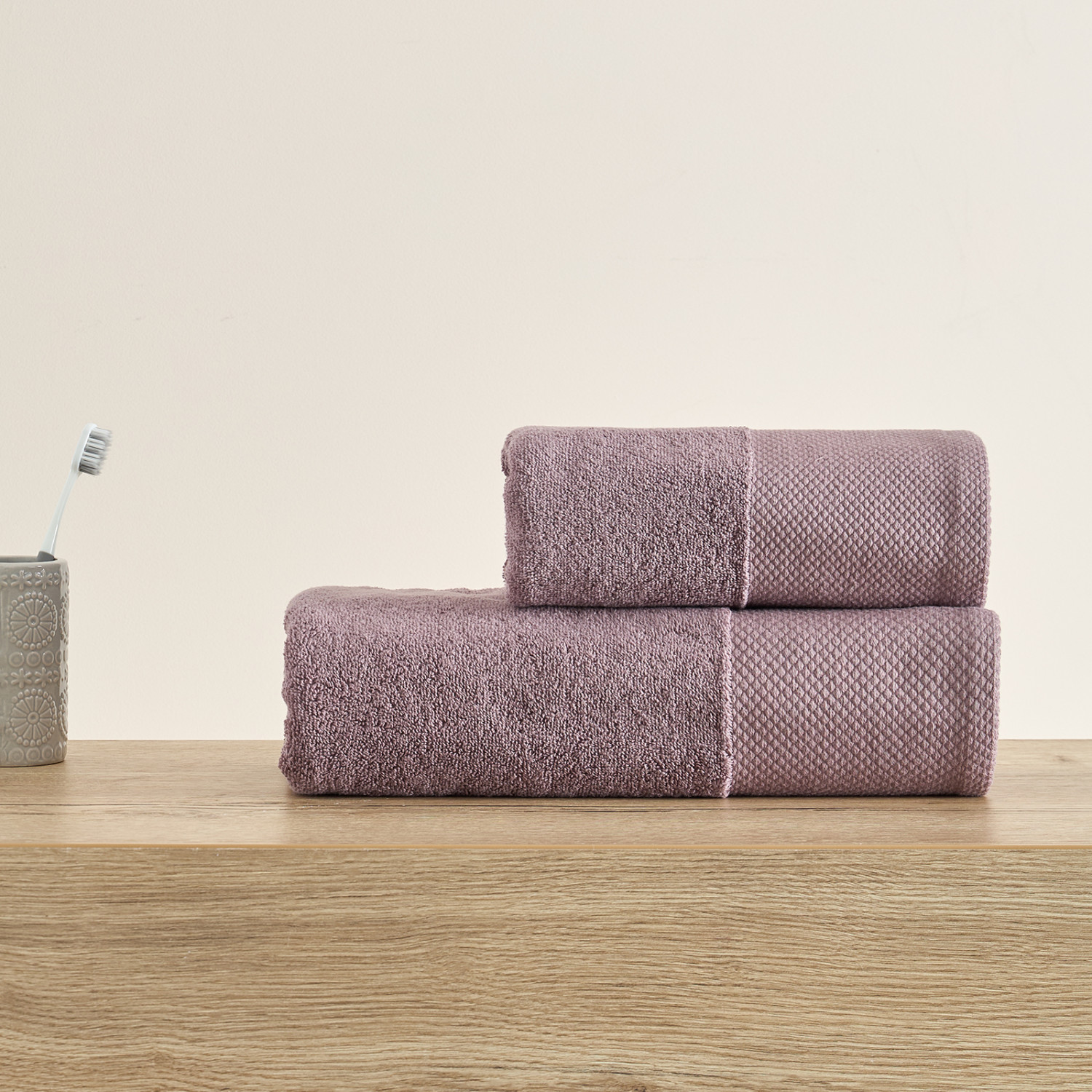 Полотенце махровое Strisce, сиреневое - фото № 6