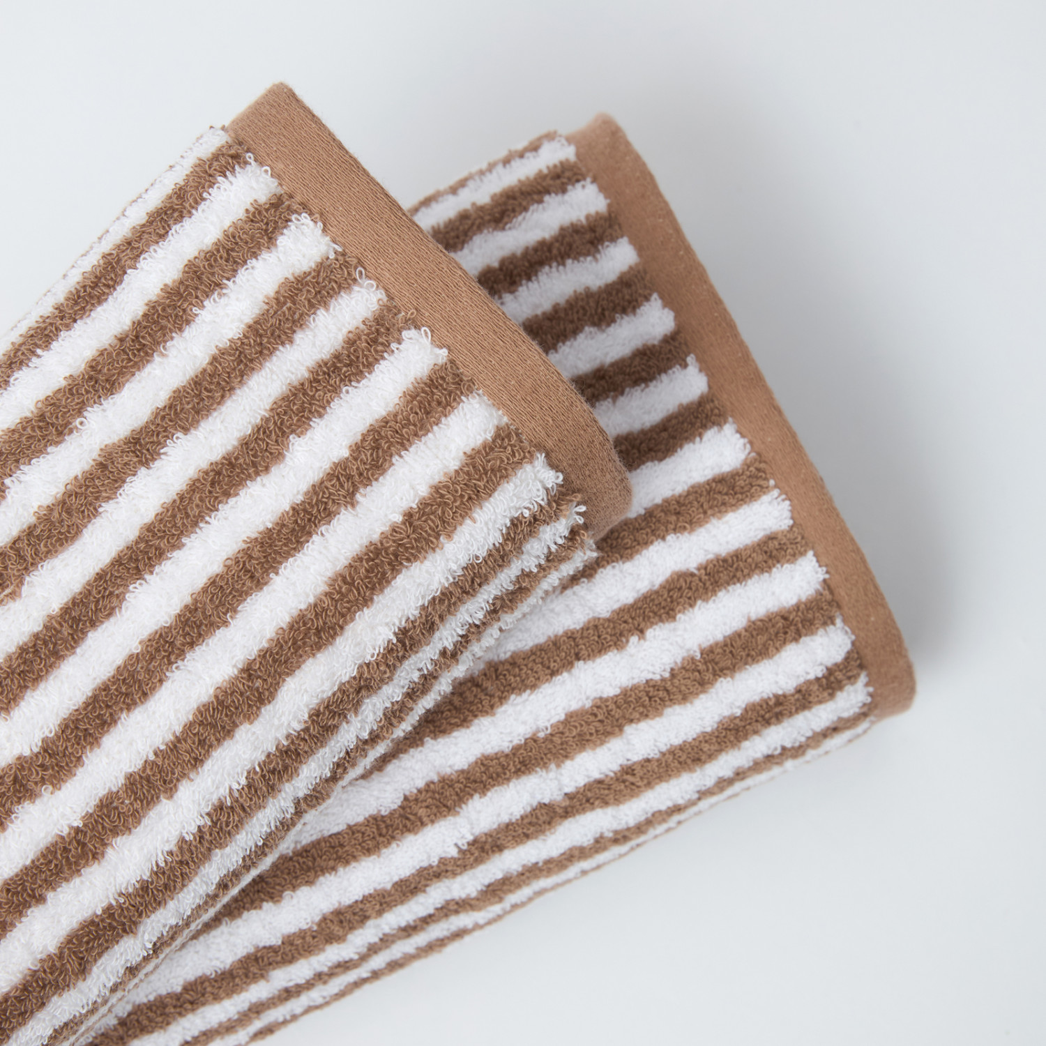 Комплект полотенец Узкая полоска/Striscia stretta, какао - фото № 3