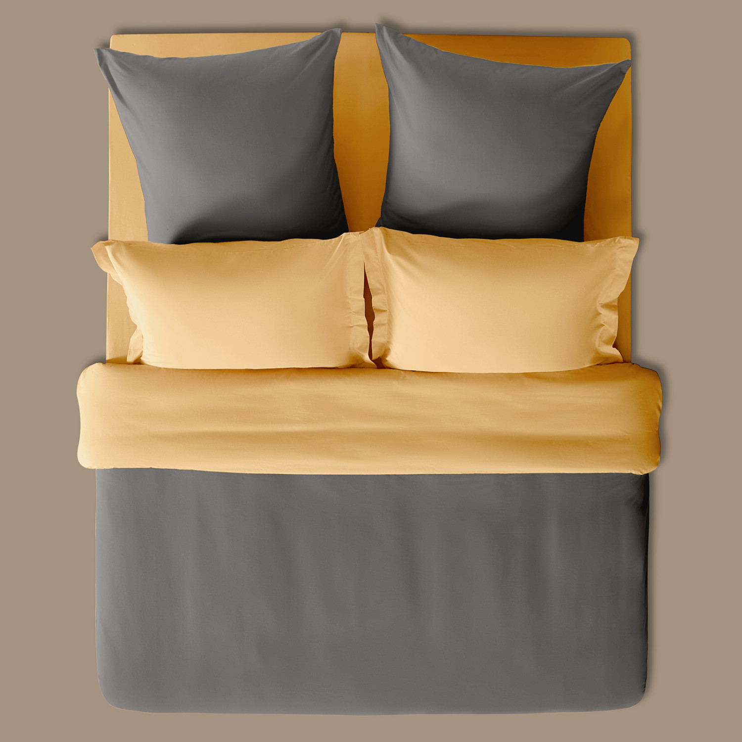 Постельное белье Volcanic gray & Summer yellow - фото № 6