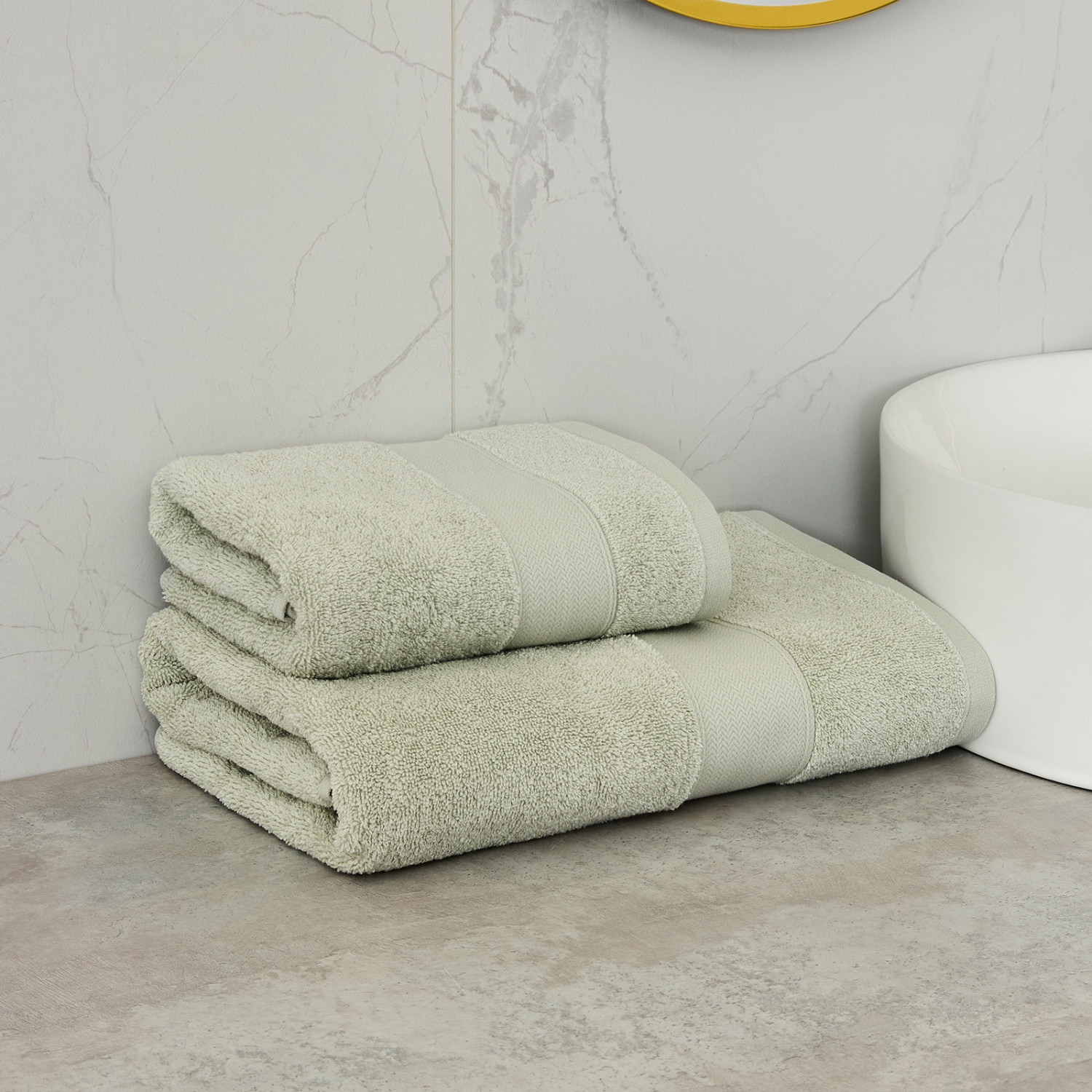 Полотенце махровое Lordy, серо-зеленое - фото № 7