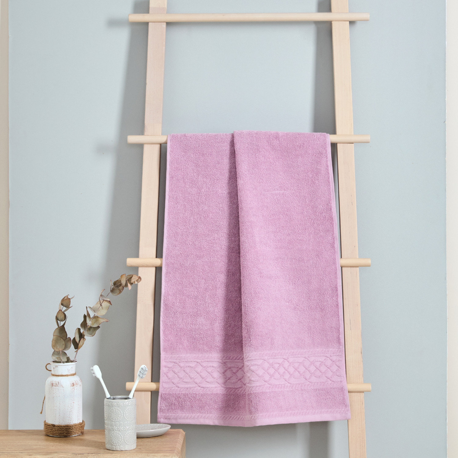 Полотенце махровое Costanza, сиреневое - фото № 2