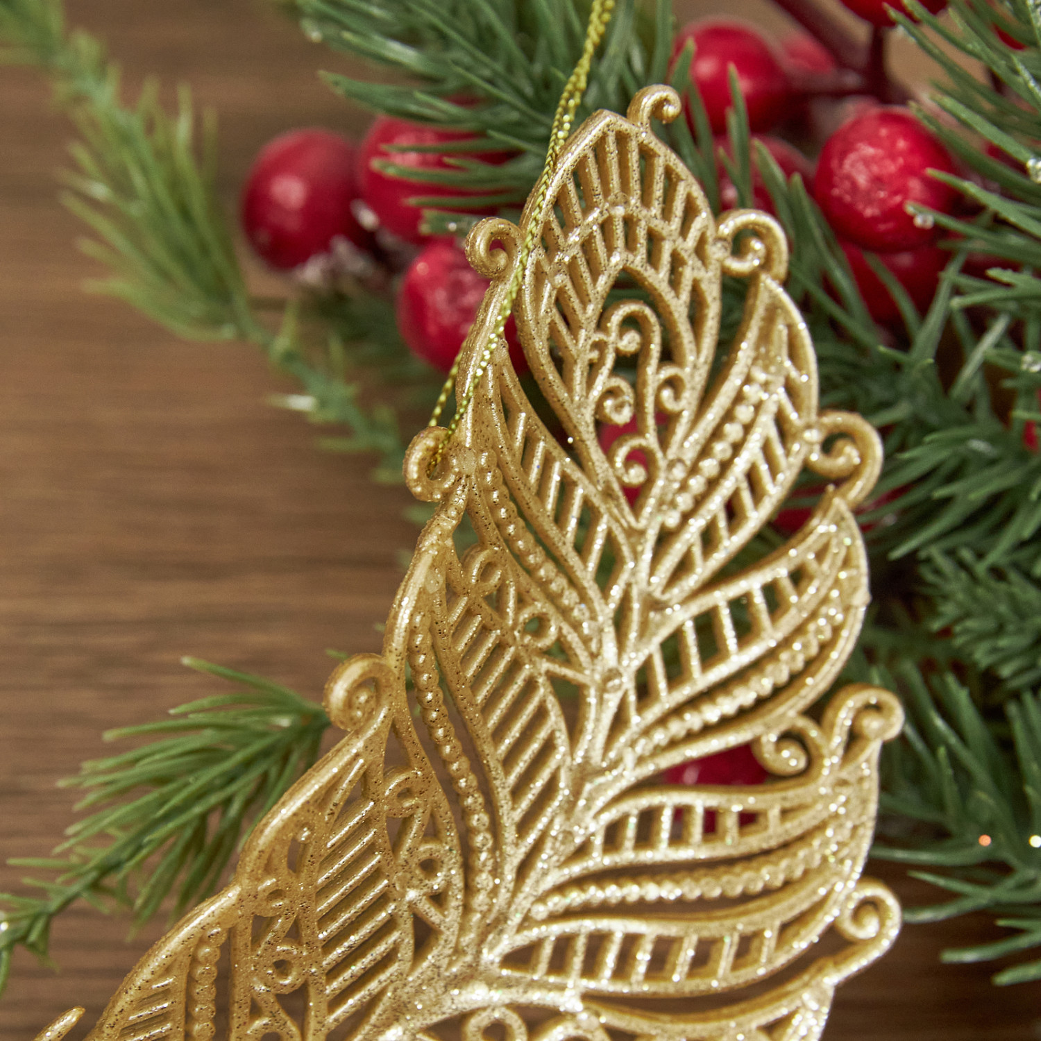 Подвесная декорация Piuma, золотая - фото № 3