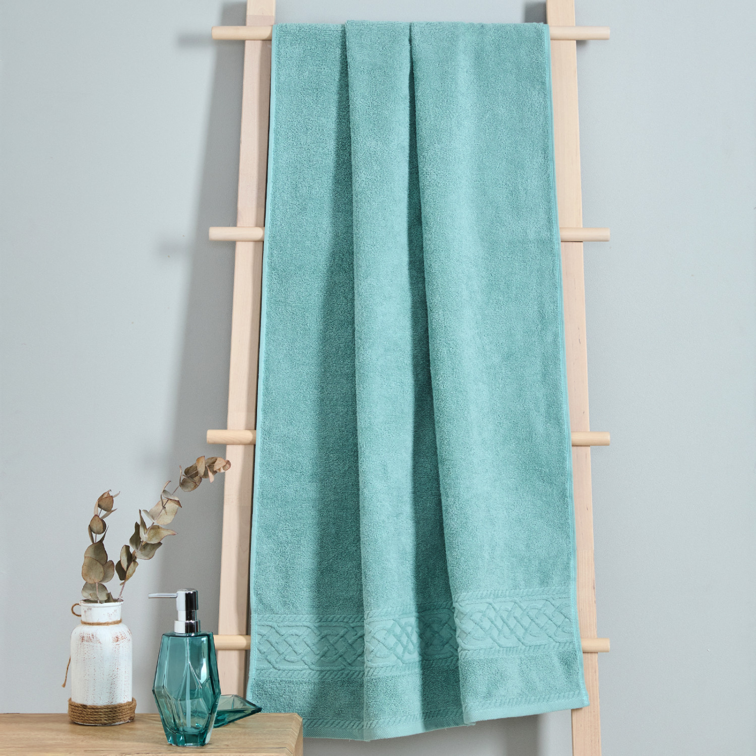 Полотенце махровое Констанца/Costanza, бирюза - фото № 3