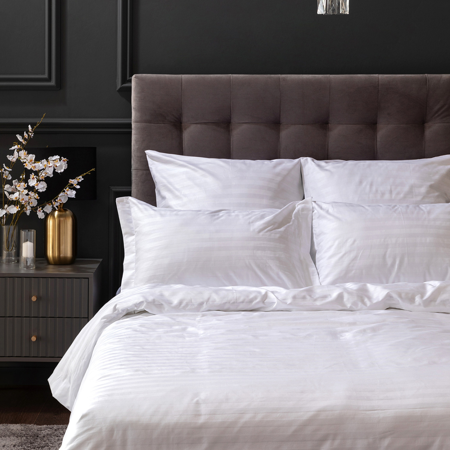 Постельное белье White, страйп-сатин 921987 - фото № 2