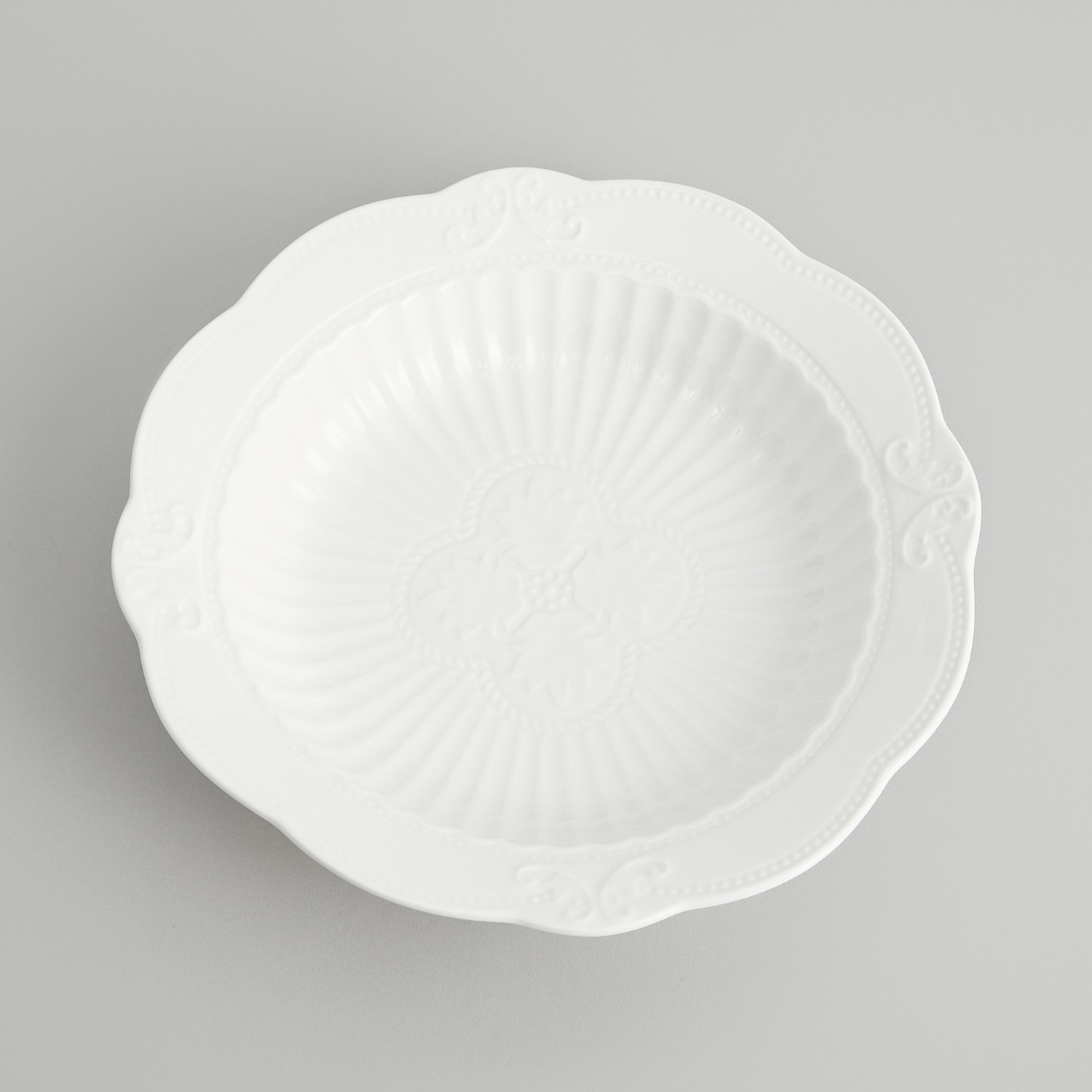 Тарелка Белое тиснение/Emboss White II