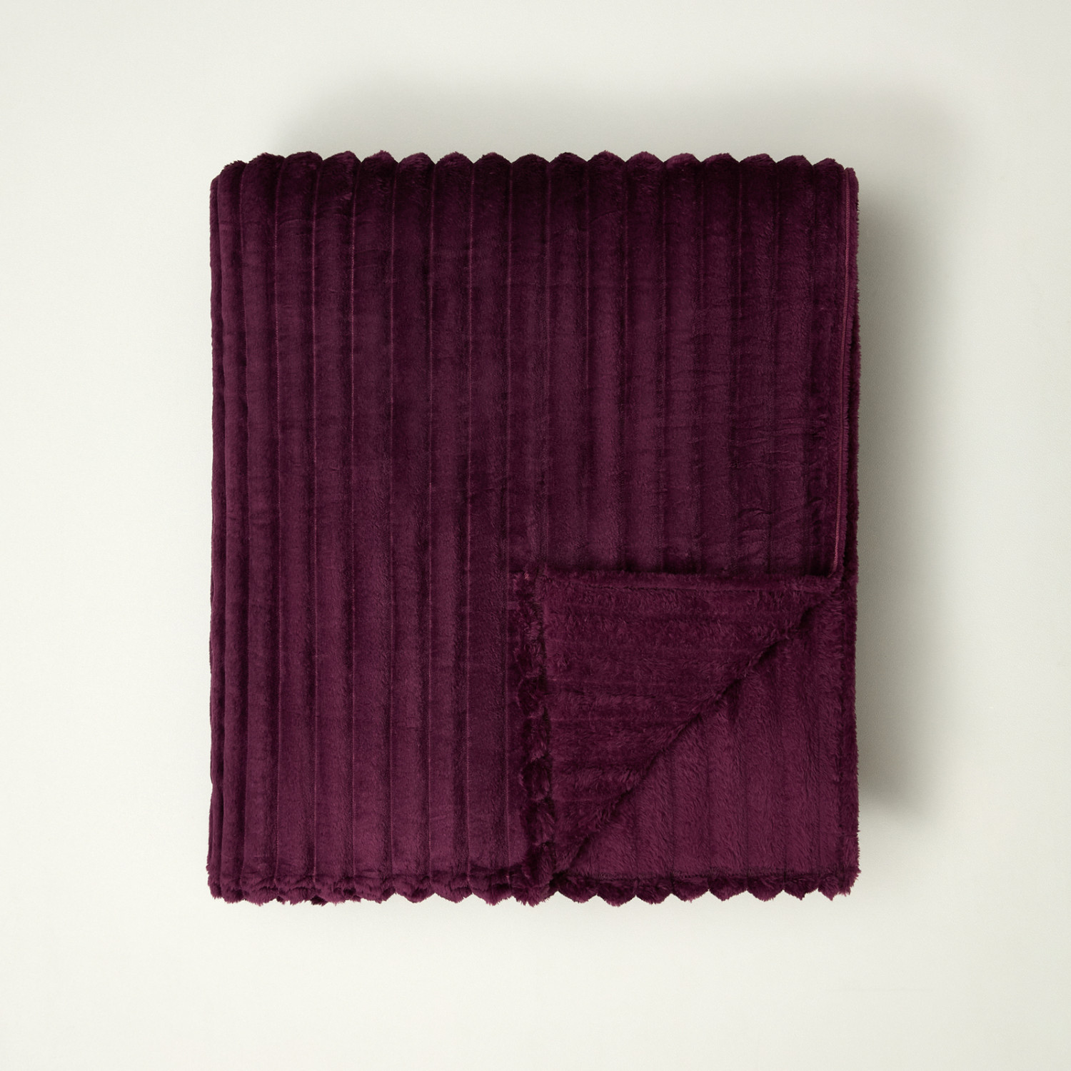 Плед Мягкая полоска/Soft strip, слива - фото № 2