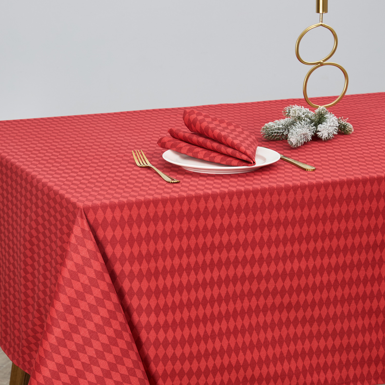Скатерть Ромб/Rhombus, красная - фото № 3