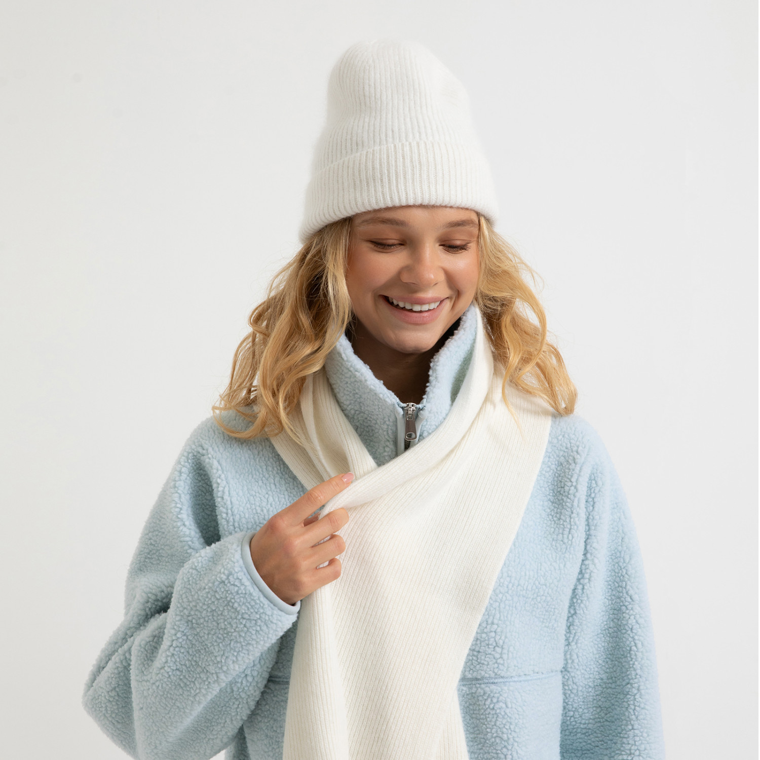 Шарф Skiers, молоко - фото № 2