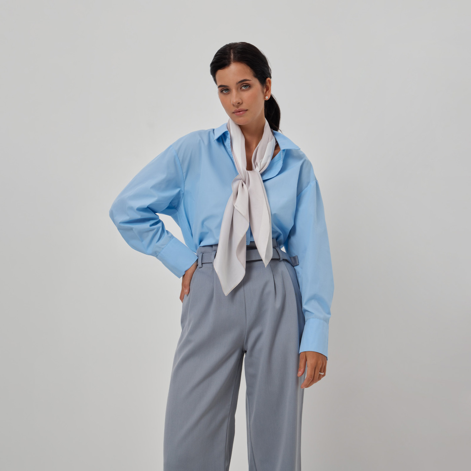 Платок шейный Божественный/Divina, бежевый I - фото № 2