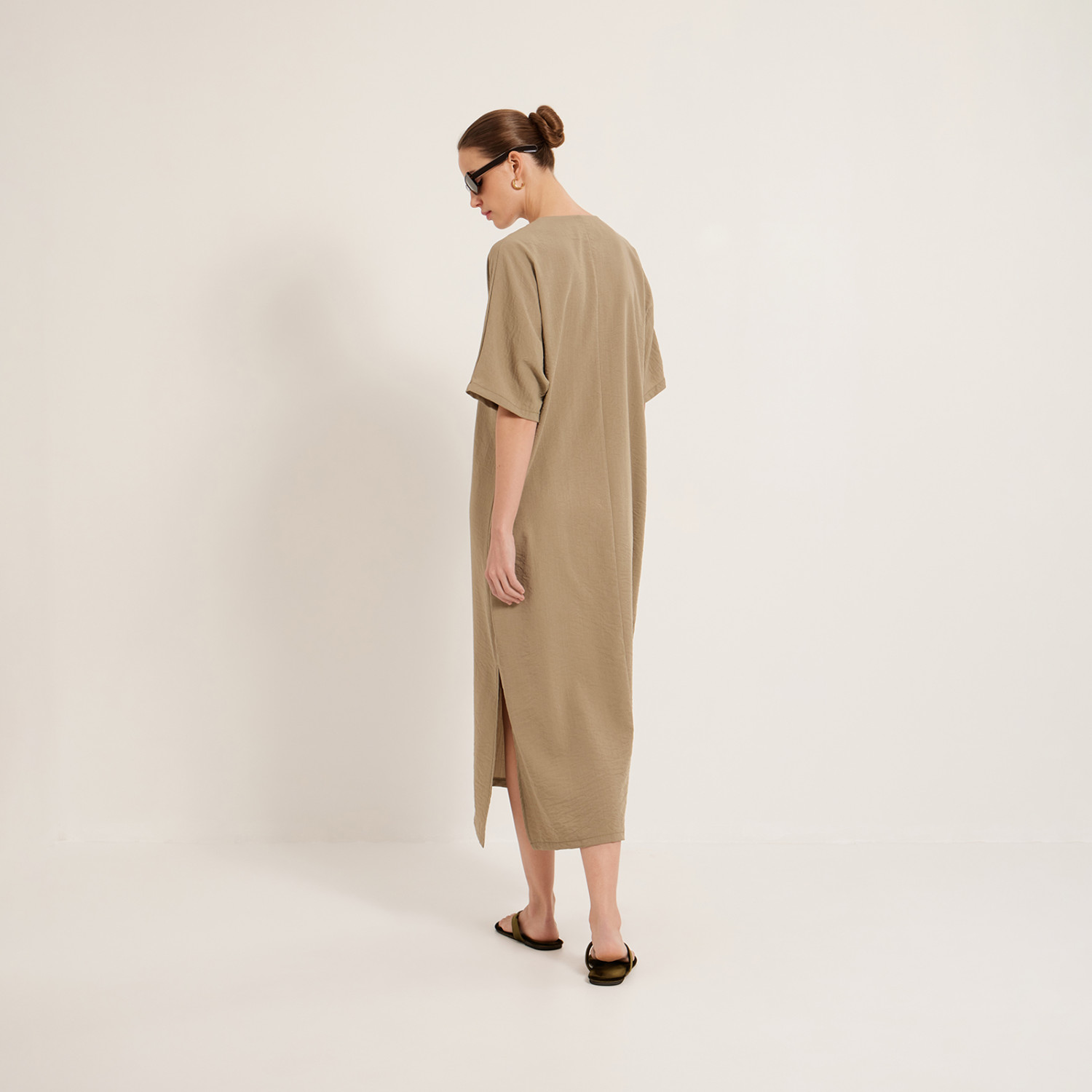 Платье Respiro, серо-зеленое - фото № 4