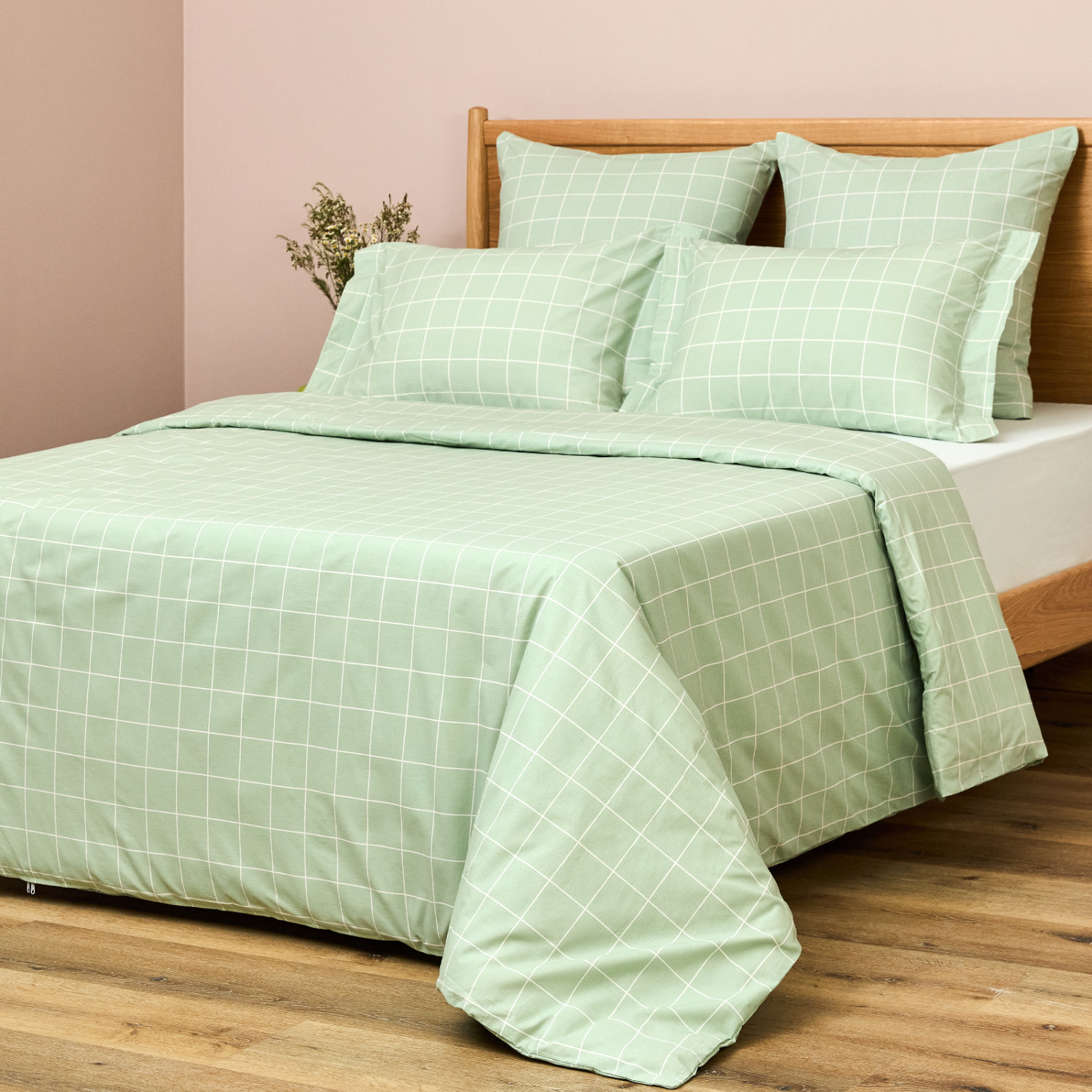 Постельное белье полукомплект Quadretti, зеленое - фото № 4