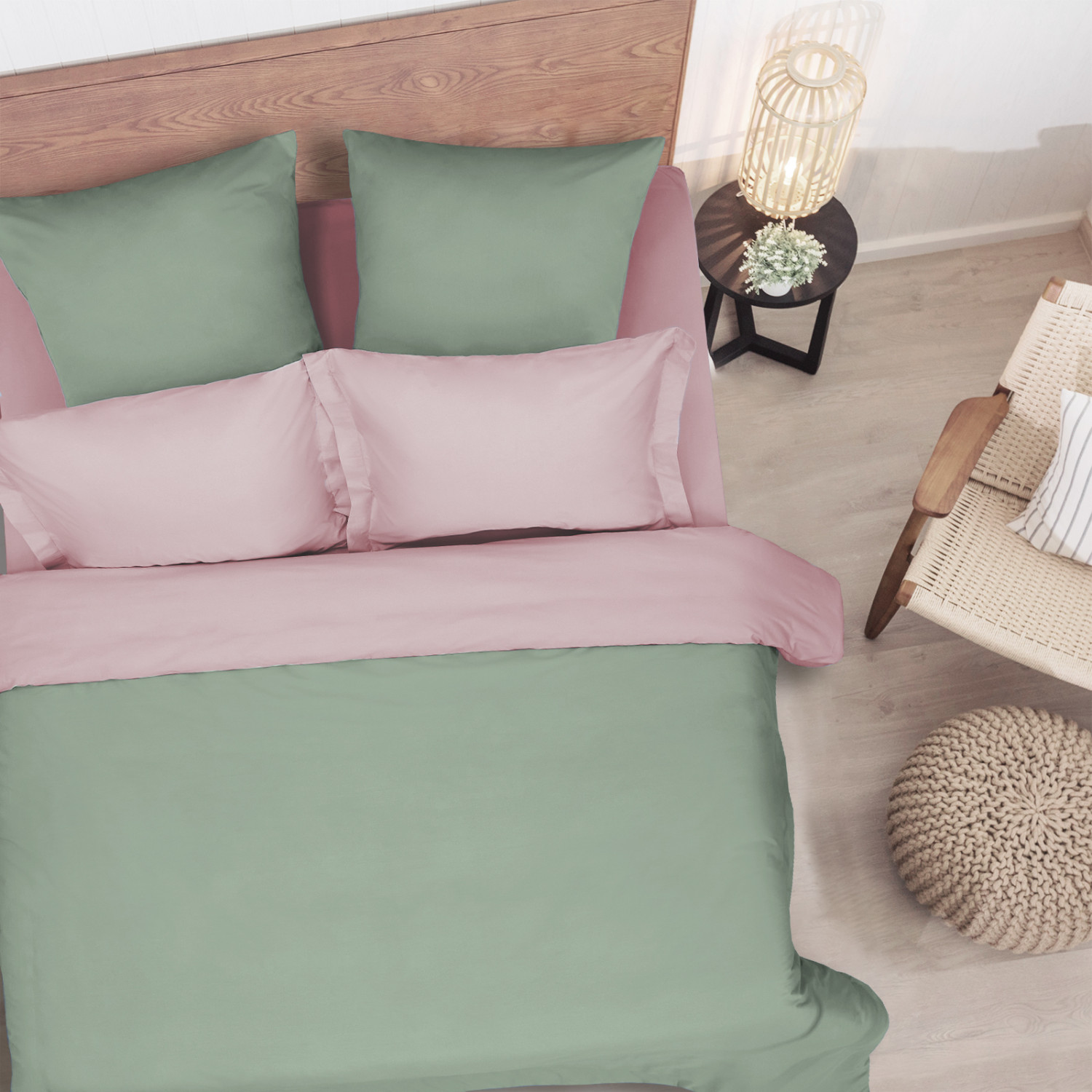 Постельное белье Cameo green & Peachskin - фото № 3