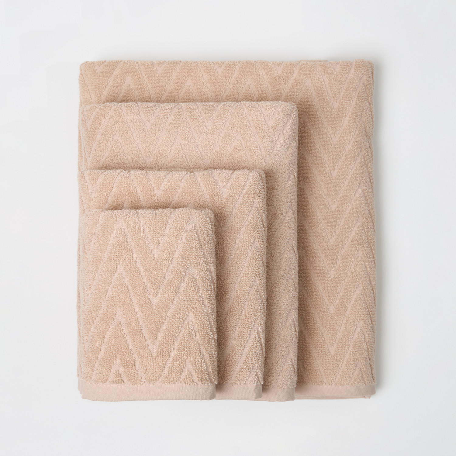 Полотенце махровое Зигзаг/Zigzag, светло-бежевое - фото № 7