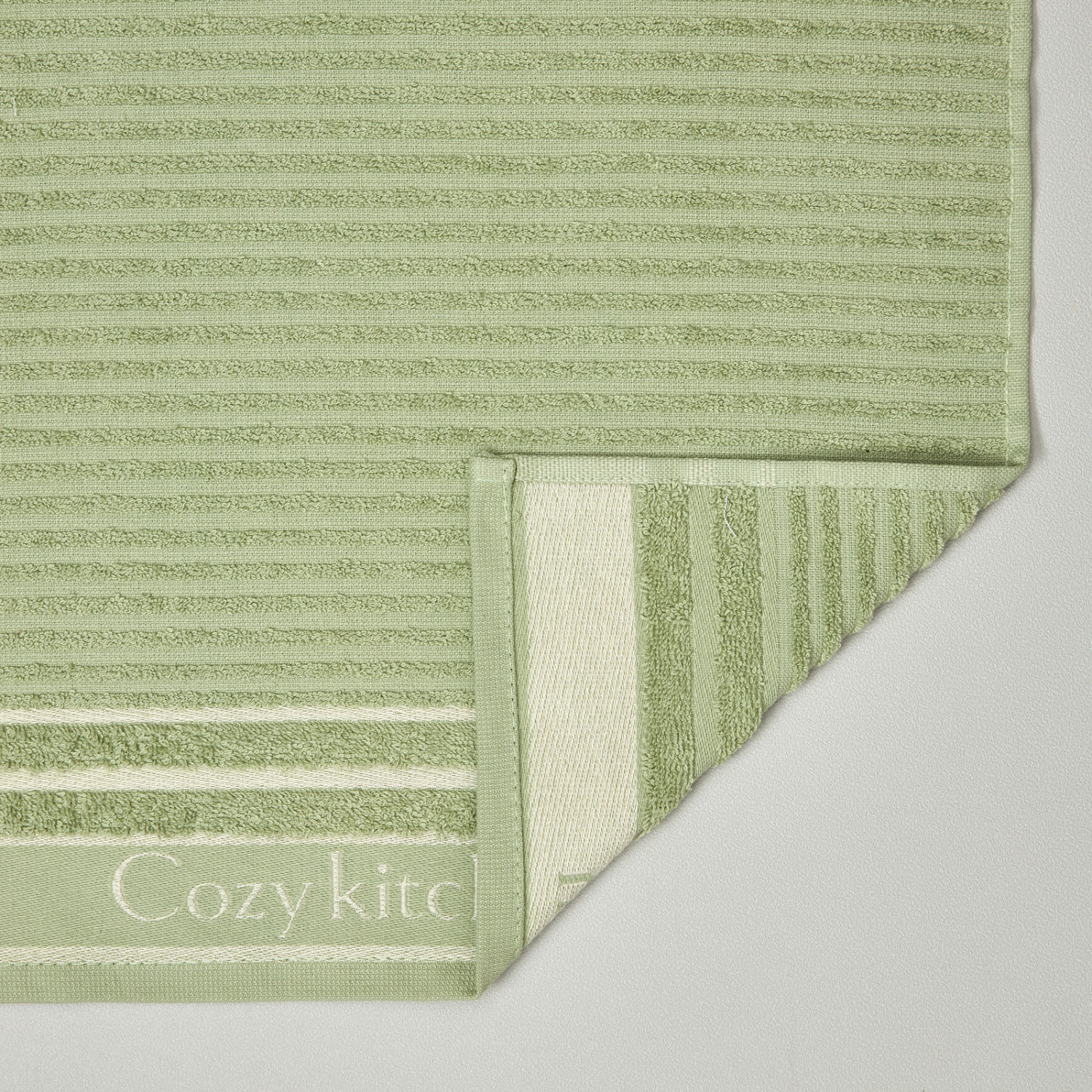Комплект махровых полотенец COZY Kitchen, зеленый - фото № 4