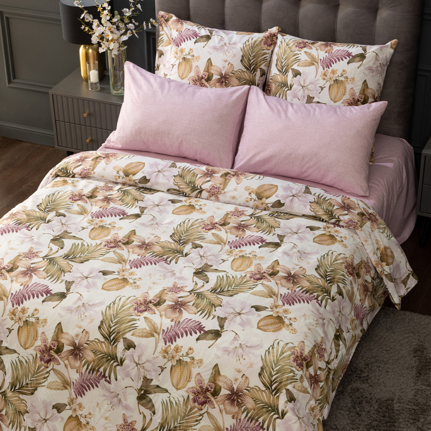 Постельное белье Perfezione, розовое - фото № 4