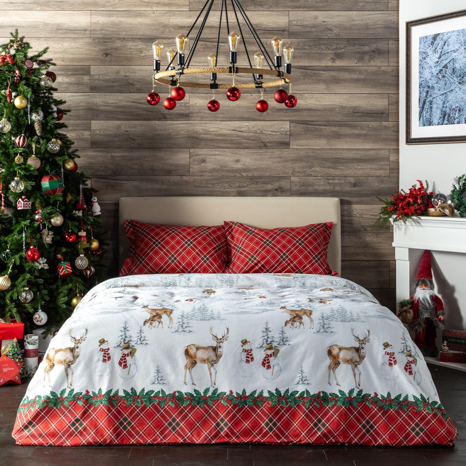 Постельное белье Рождество в деревне/Country christmas перкаль - фото № 2